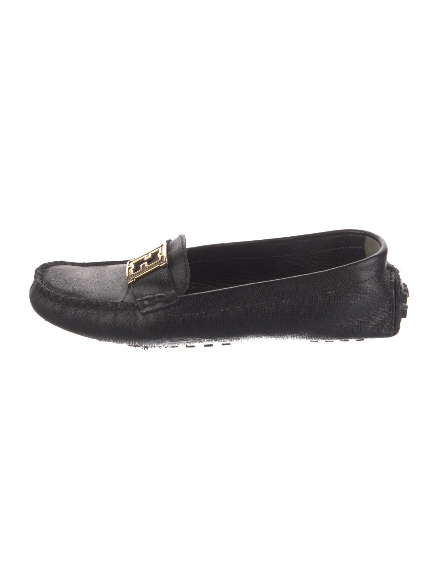 Fendi Zucca FF Logo Leather Loafers