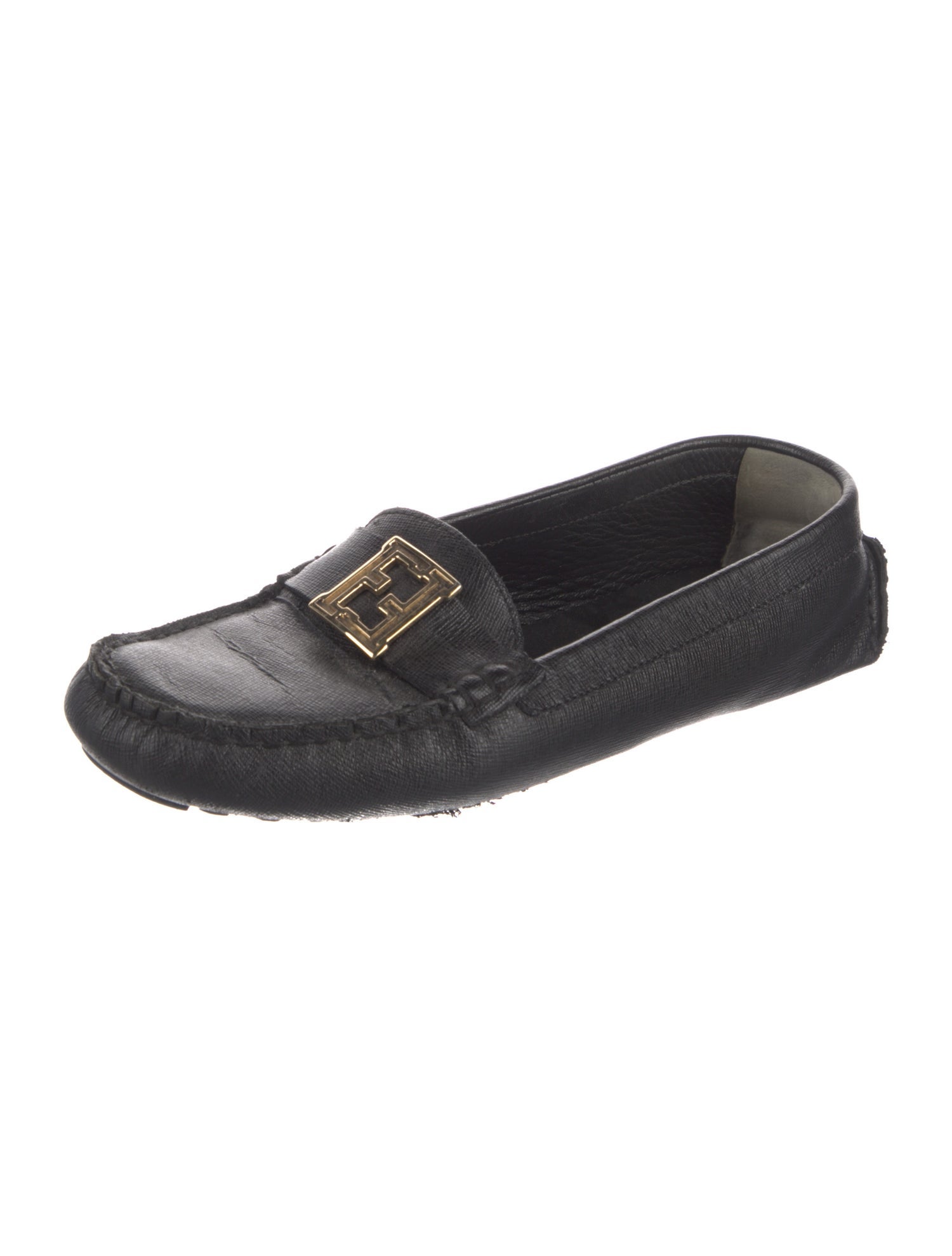 Fendi Zucca FF Logo Leather Loafers