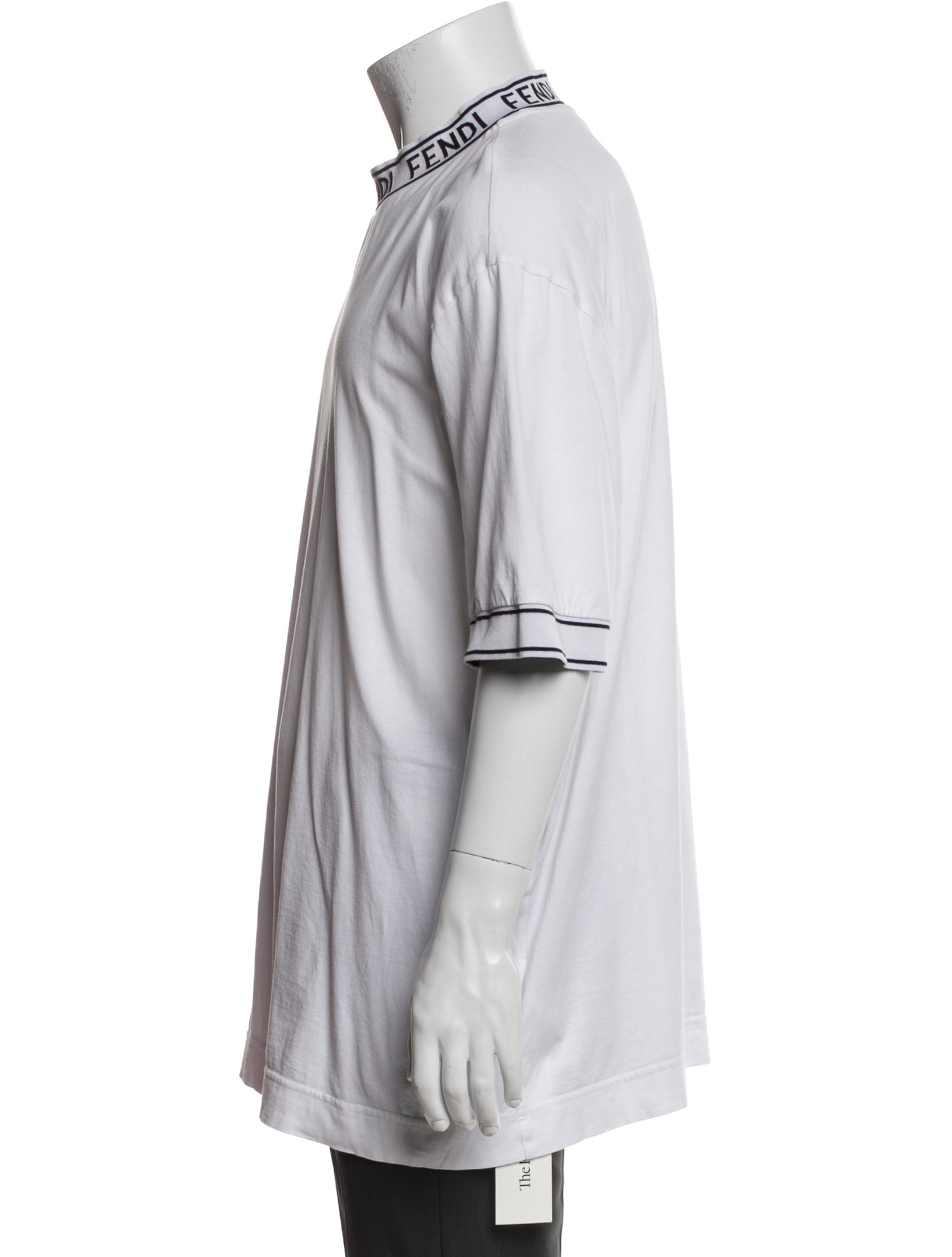 Fendi Striped Mock Neck T-Shirt