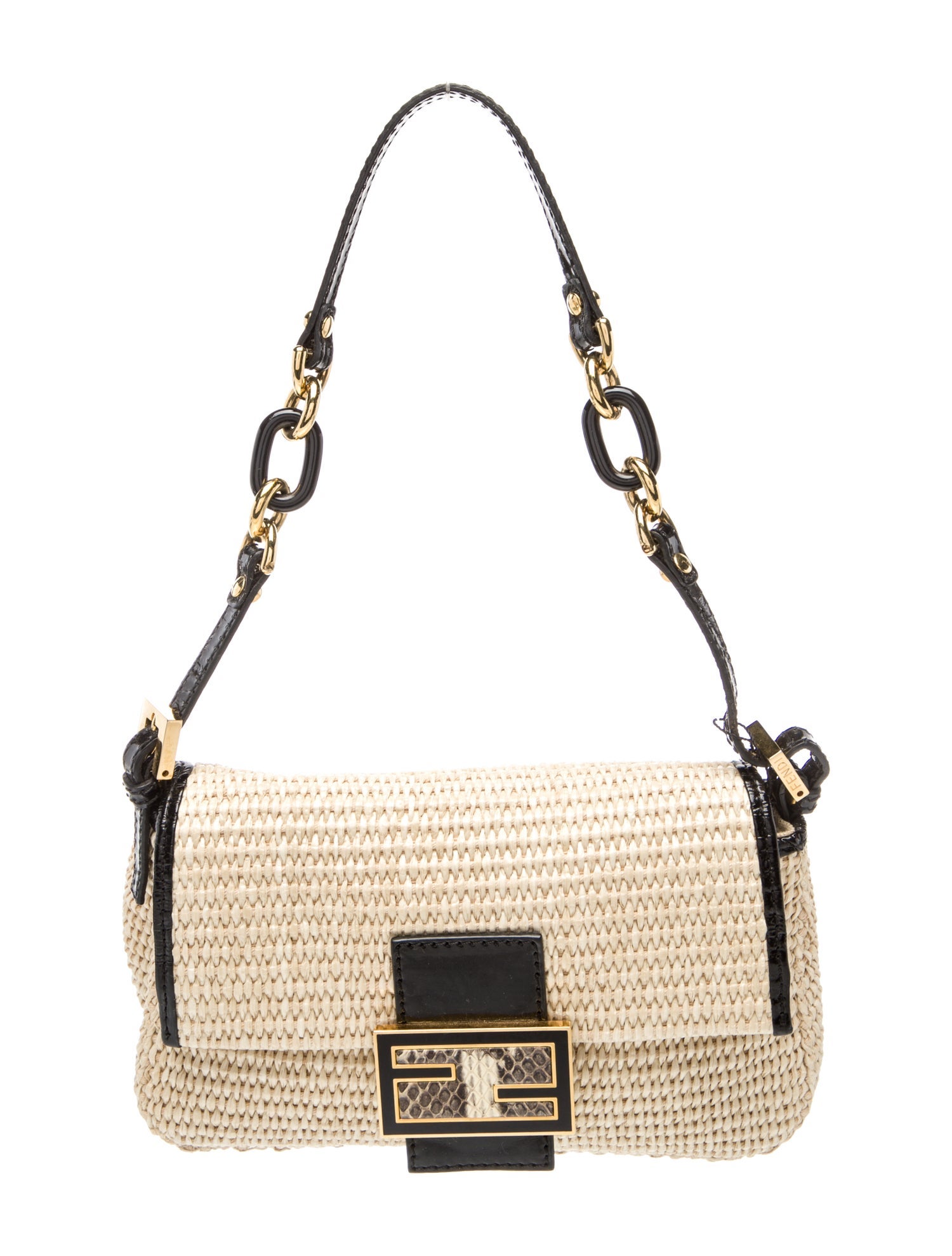 Fendi Straw Mama Baguette Small