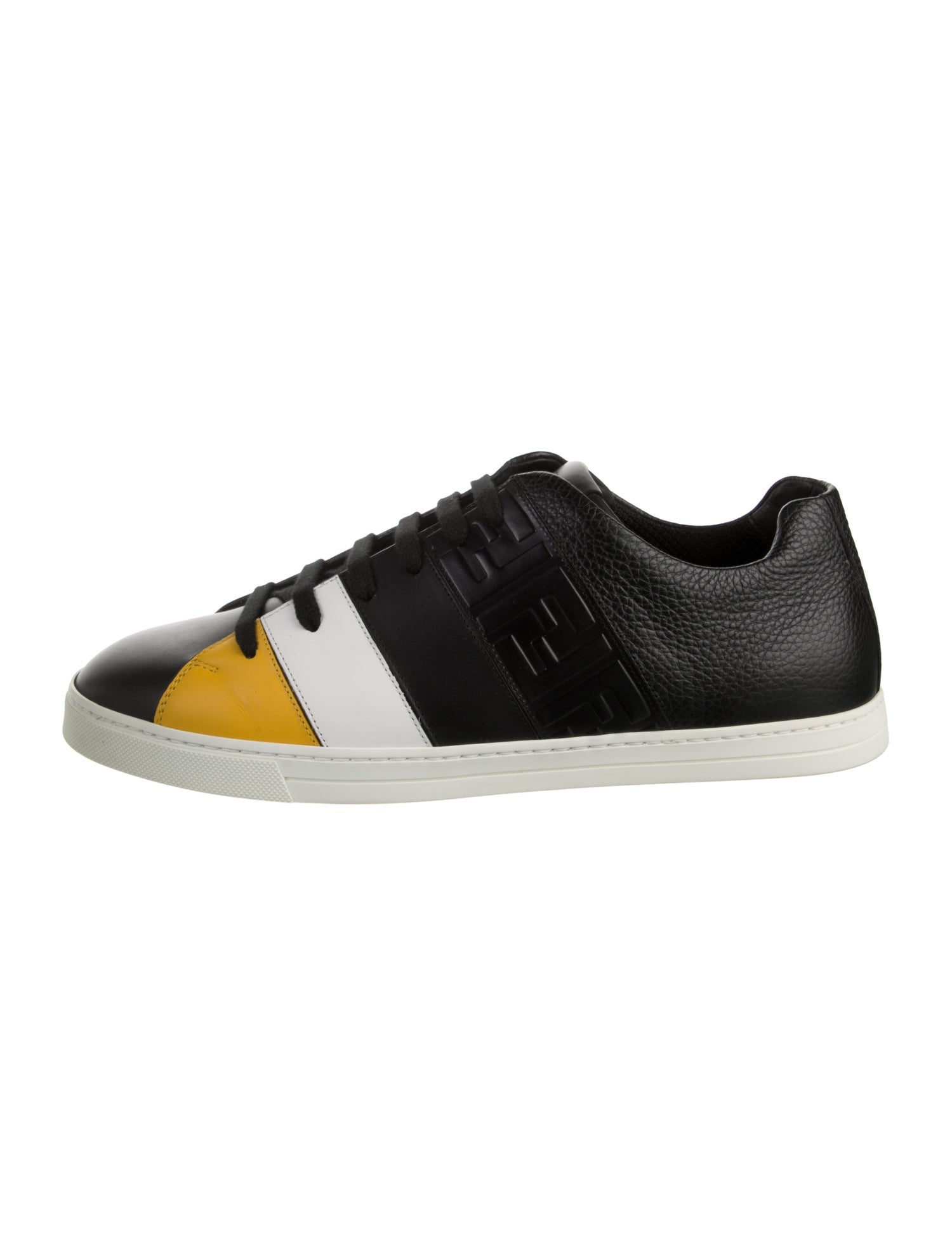 Fendi Leather Printed Sneakers