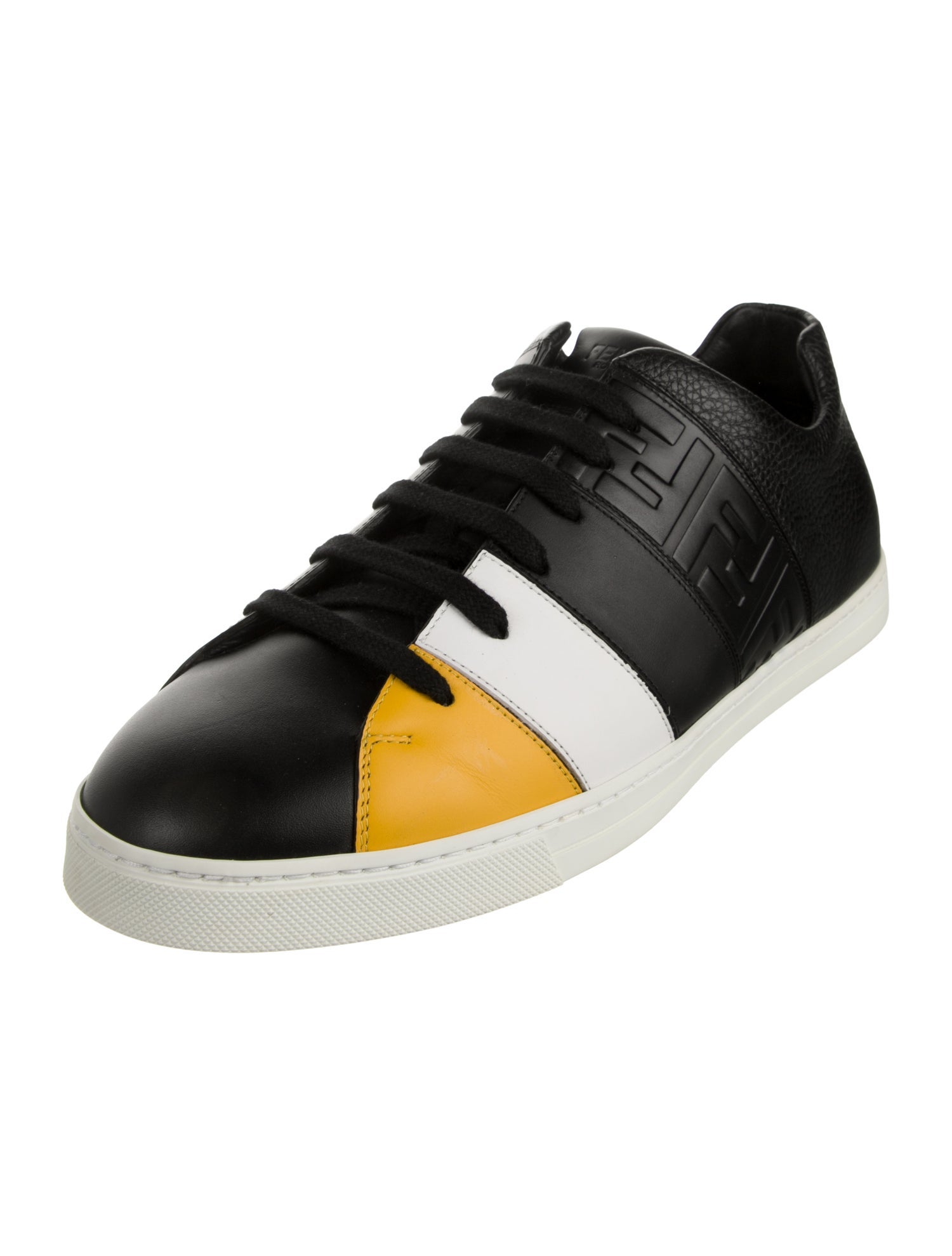 Fendi Leather Printed Sneakers