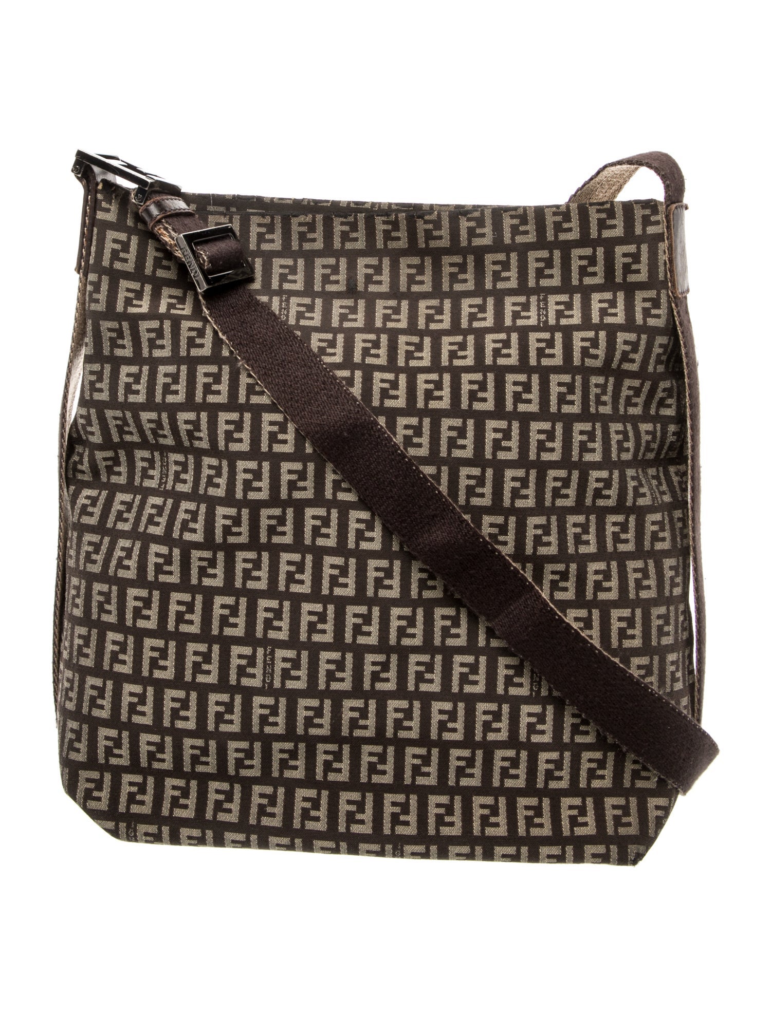 Fendi Zucchino FF Messenger Bag Vintage