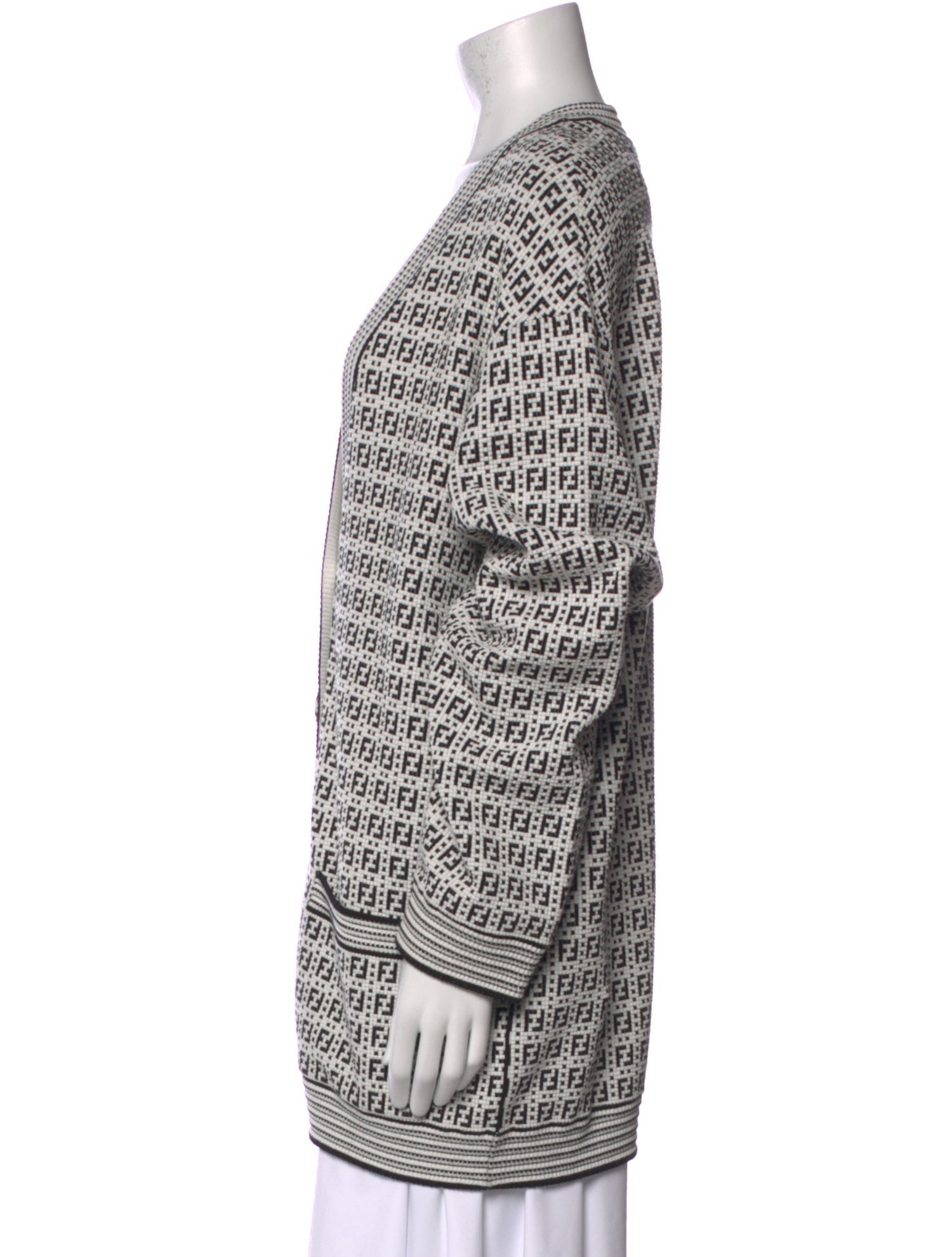 Fendi Printed V-Neck Sweater