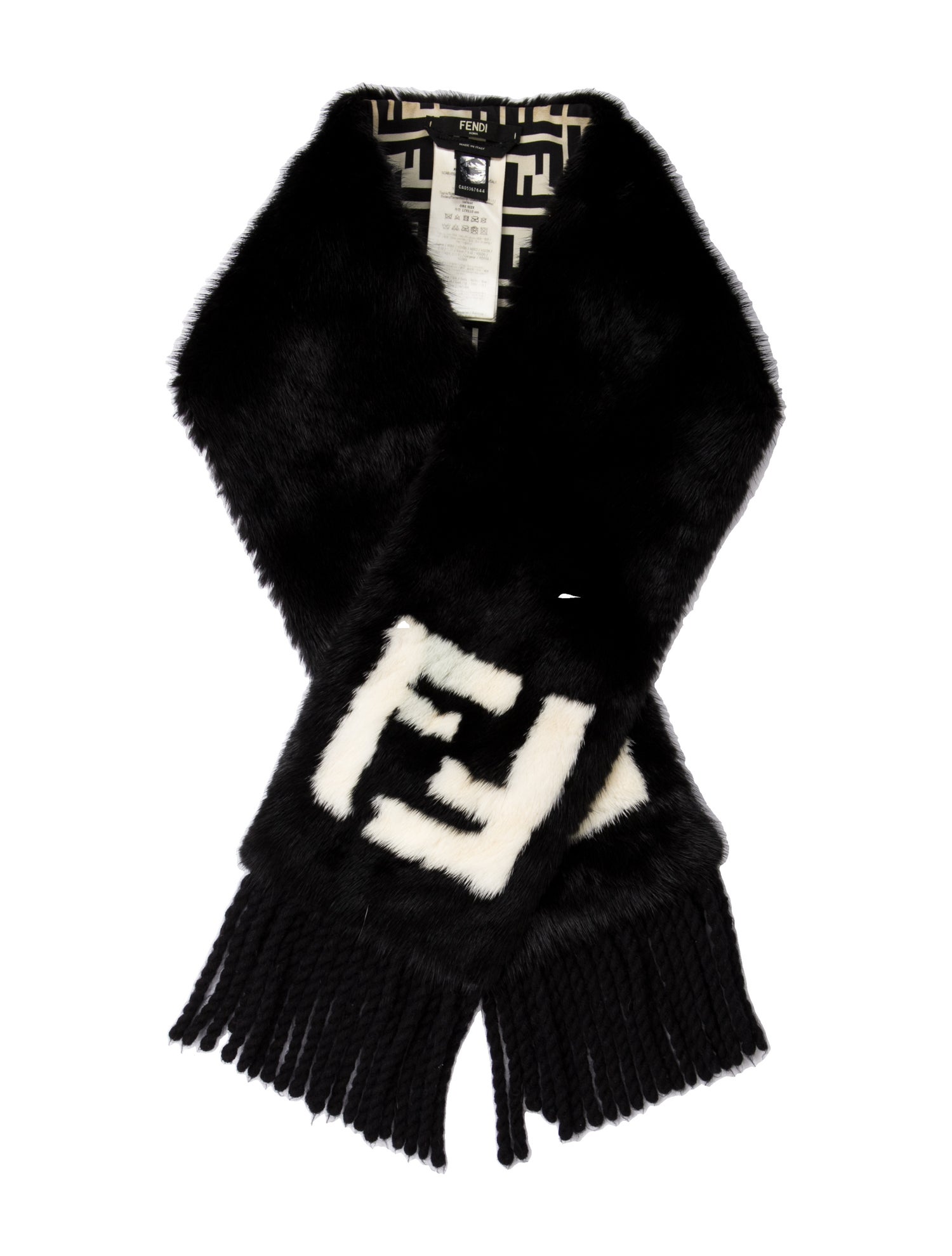 Fendi Mink Printed Scarf