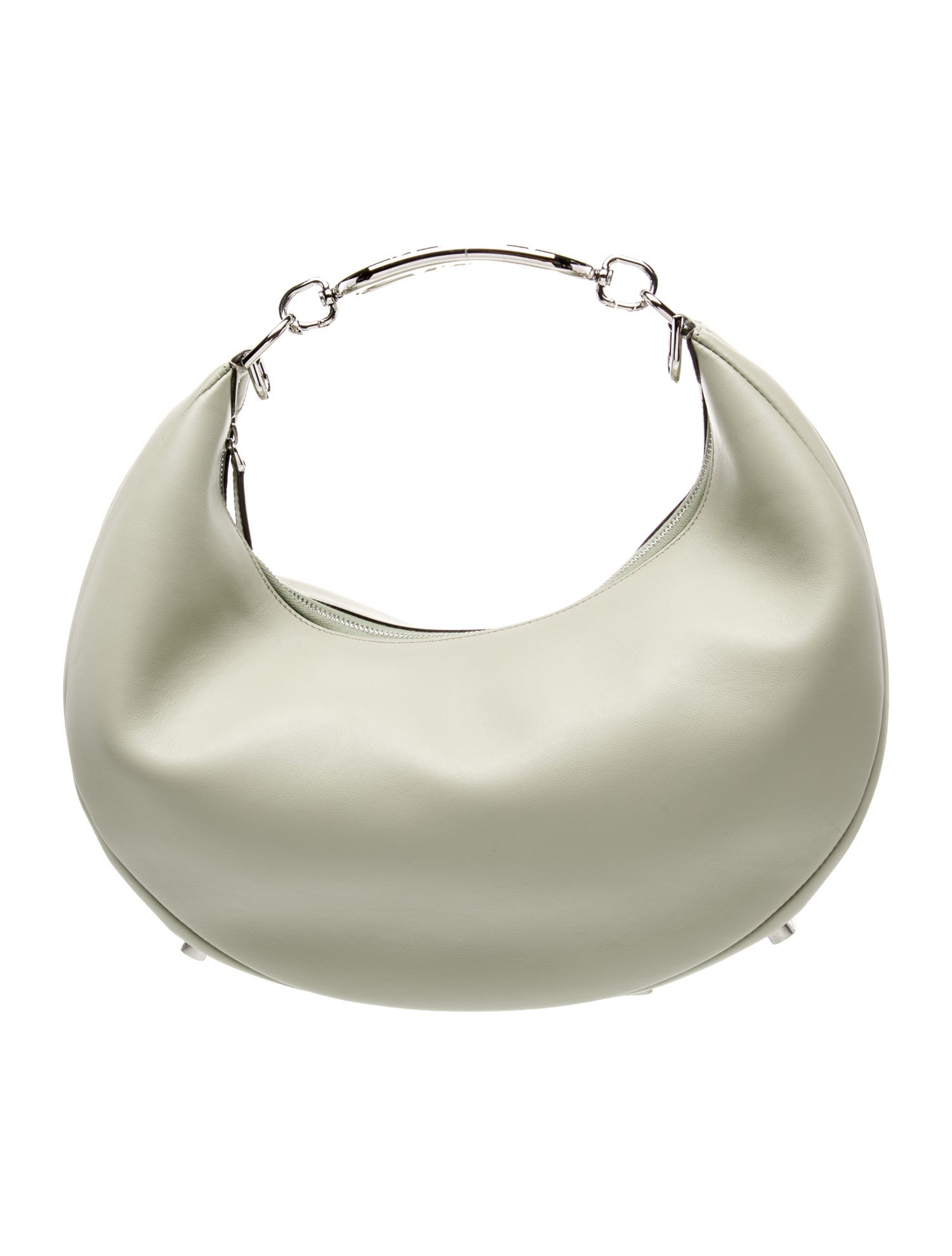 Fendi Leather Vitello Grace New Matte Nano Fendigraphy Hobo Charm Menta