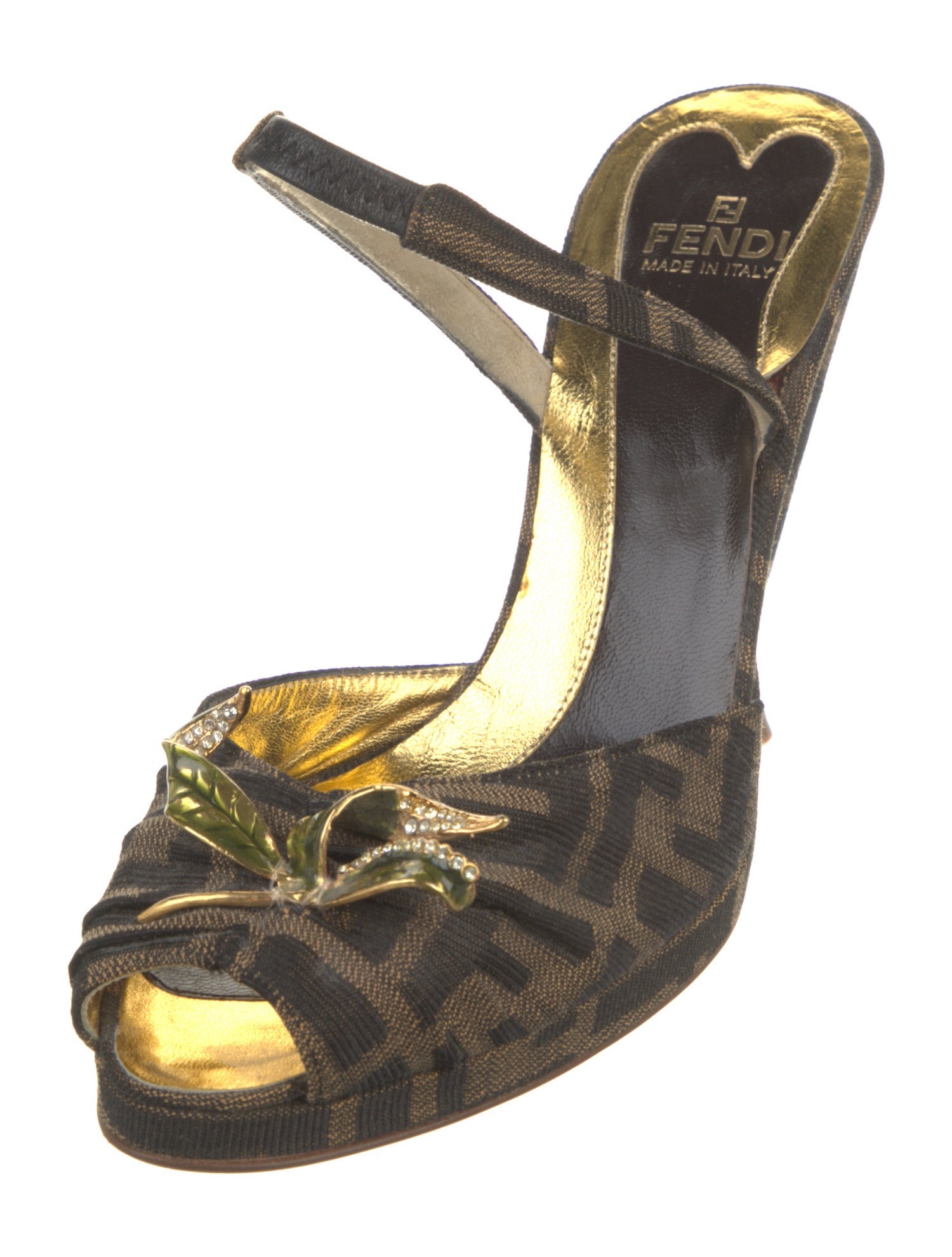 Fendi Zucca FF Logo Printed Mules