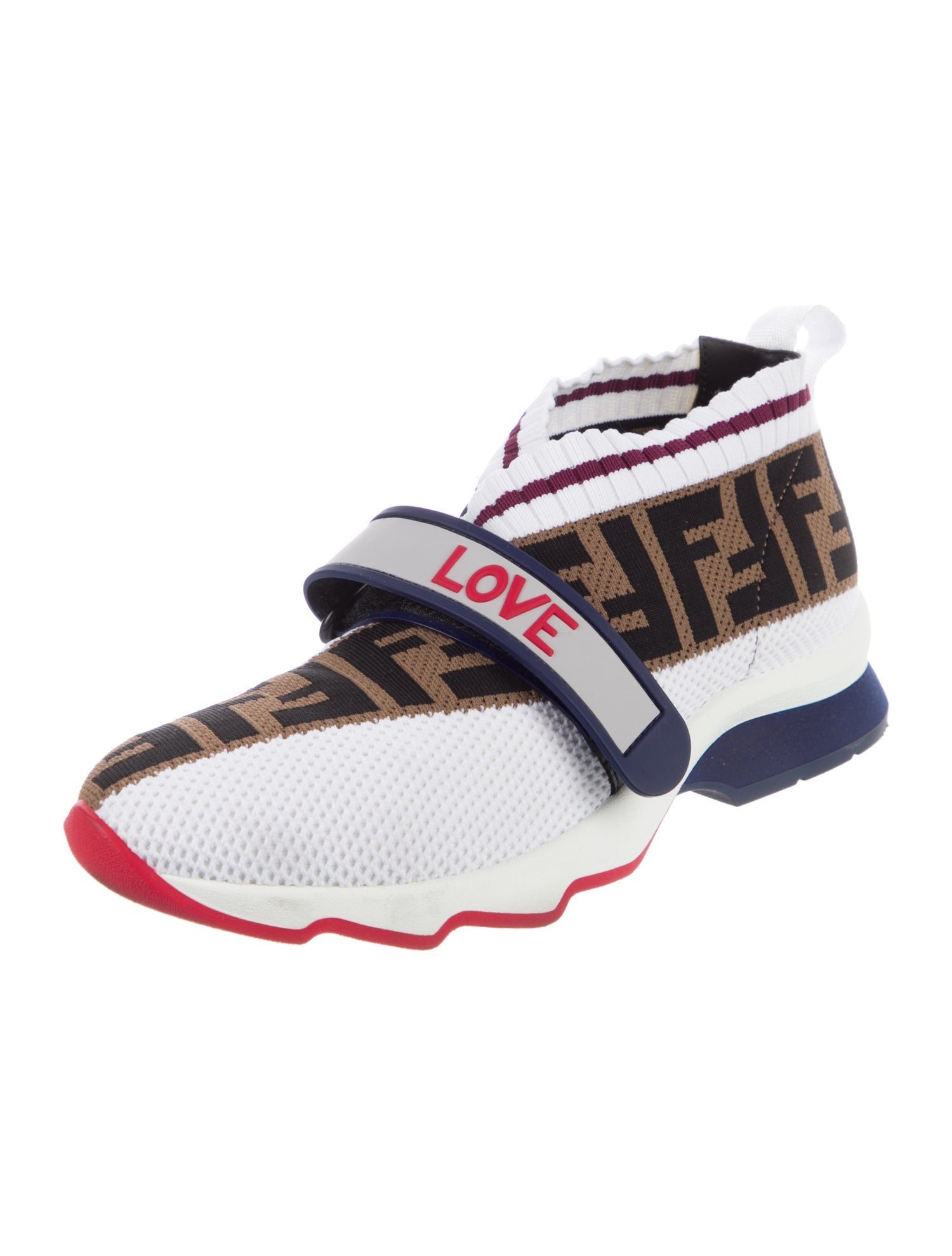 Fendi Zucca FF Logo Mesh Sock Sneakers