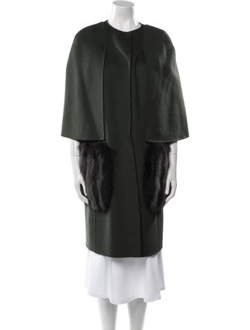 Fendi Coats Virgin Wool Faux Fur Vest M