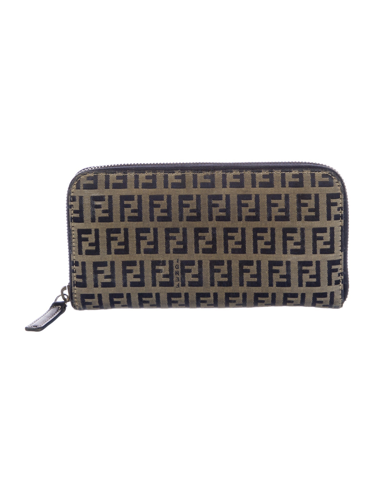 Fendi Zucchino FF Logo Canvas Continental Wallet