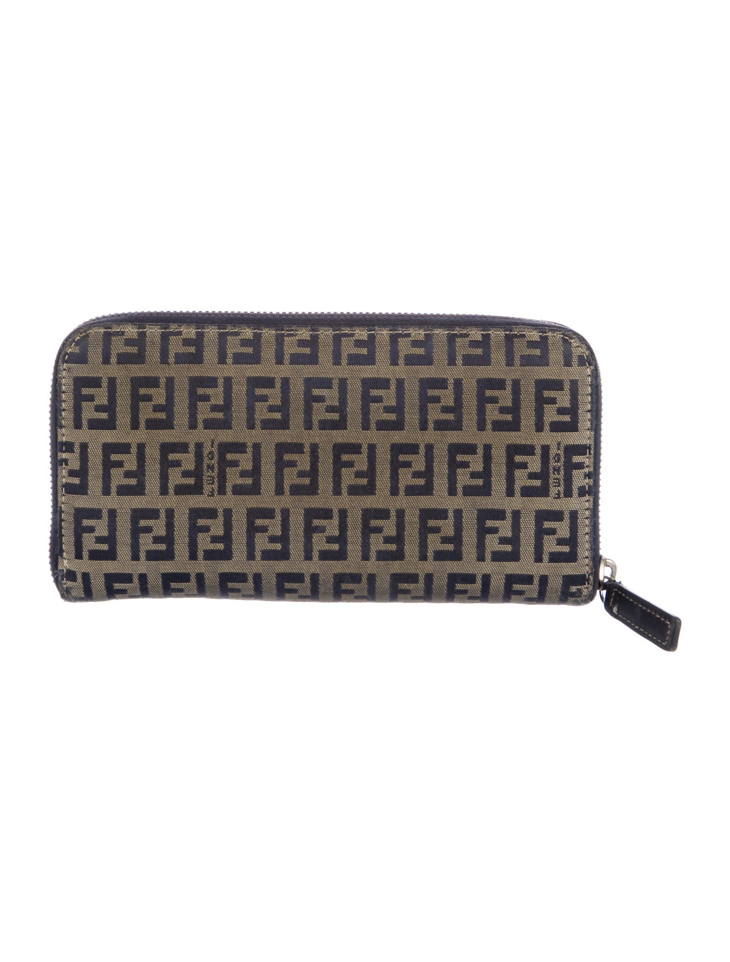 Fendi Zucchino FF Logo Canvas Continental Wallet