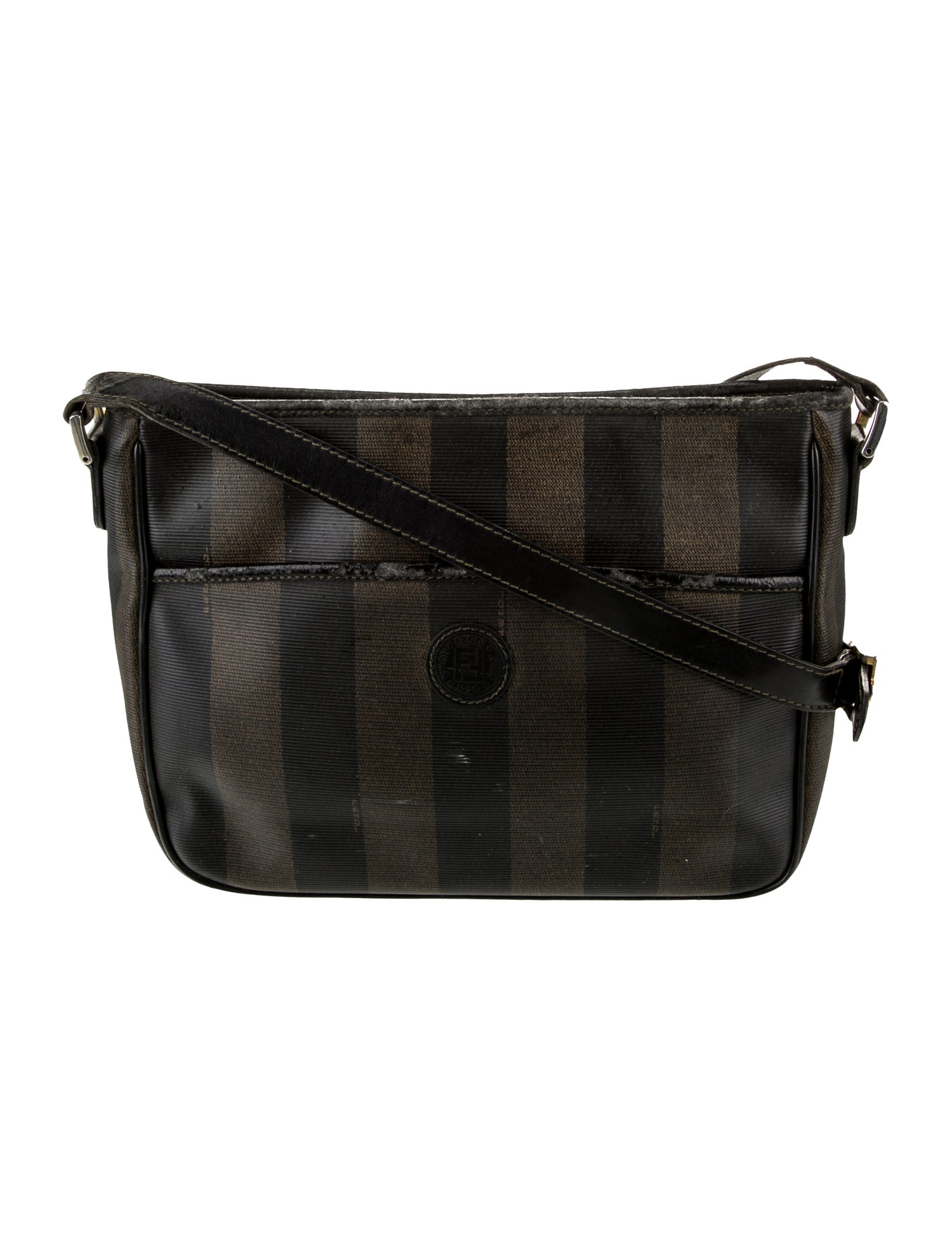 Fendi Pequin Messenger Bag Vintage