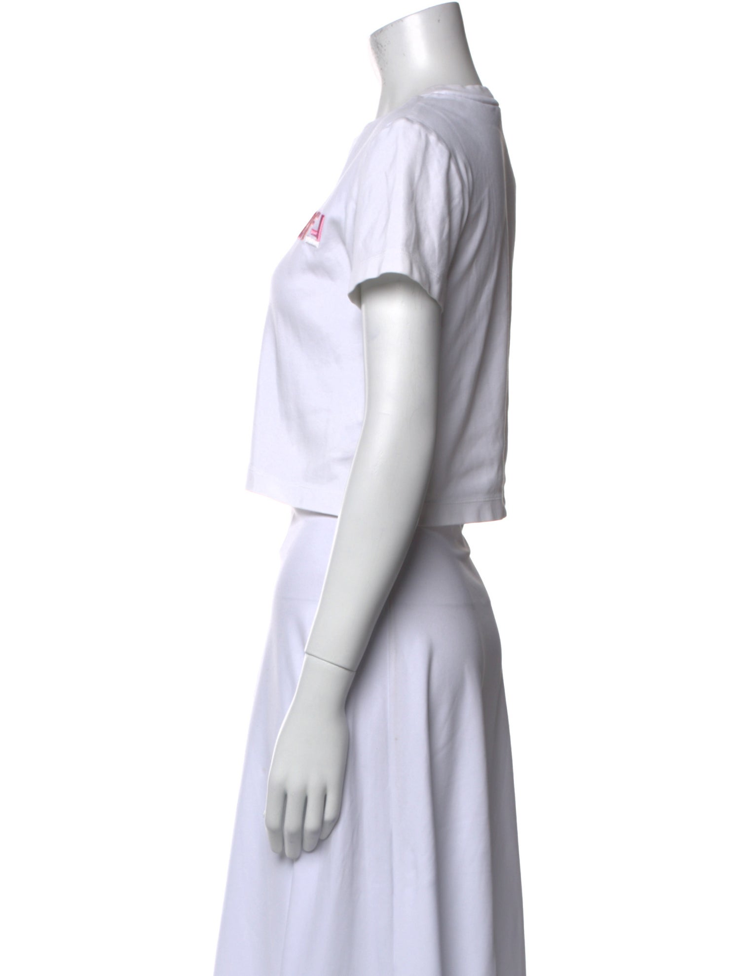 Fendi Graphic Print Crew Neck Crop Top