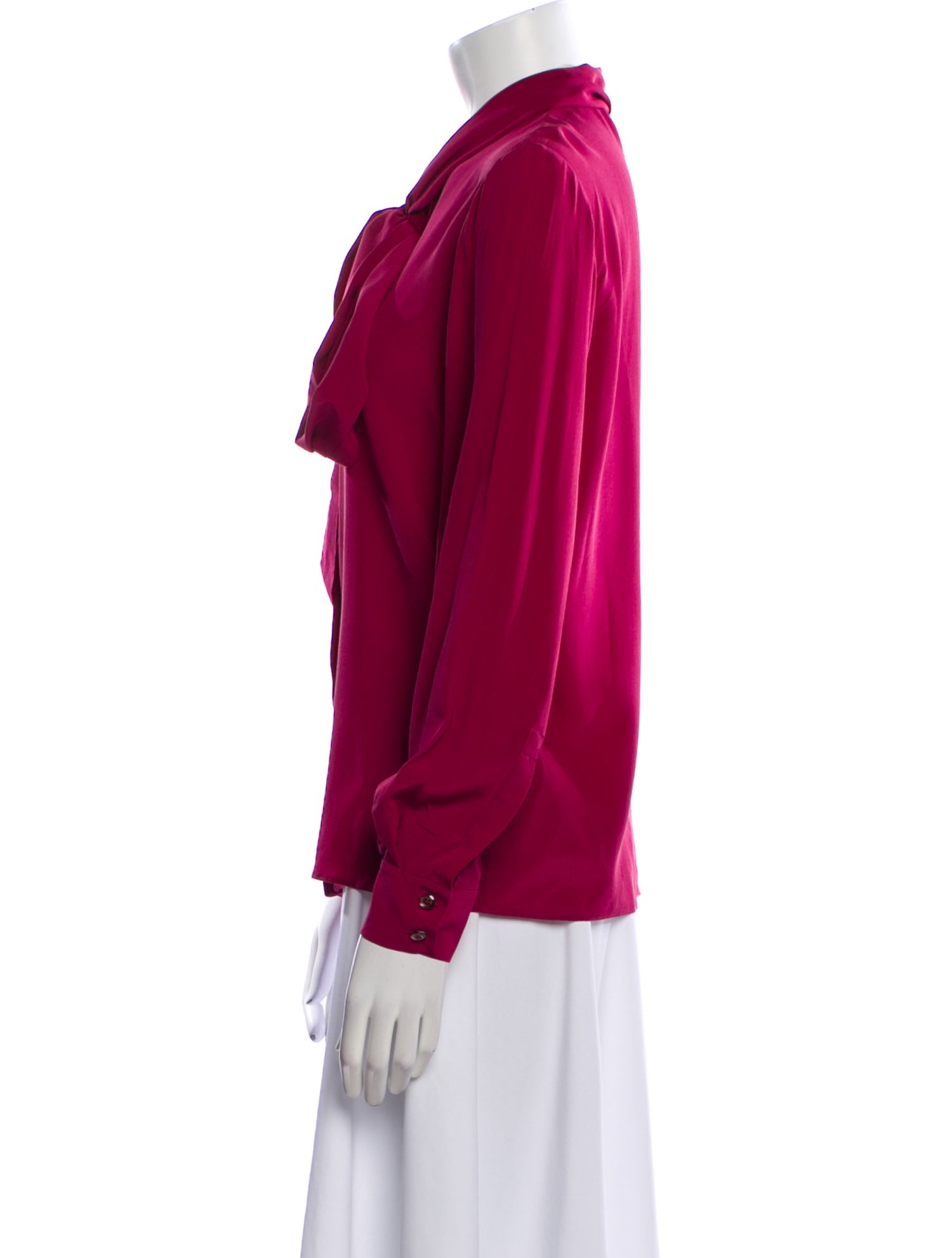 Fendi Silk Mock Neck Blouse