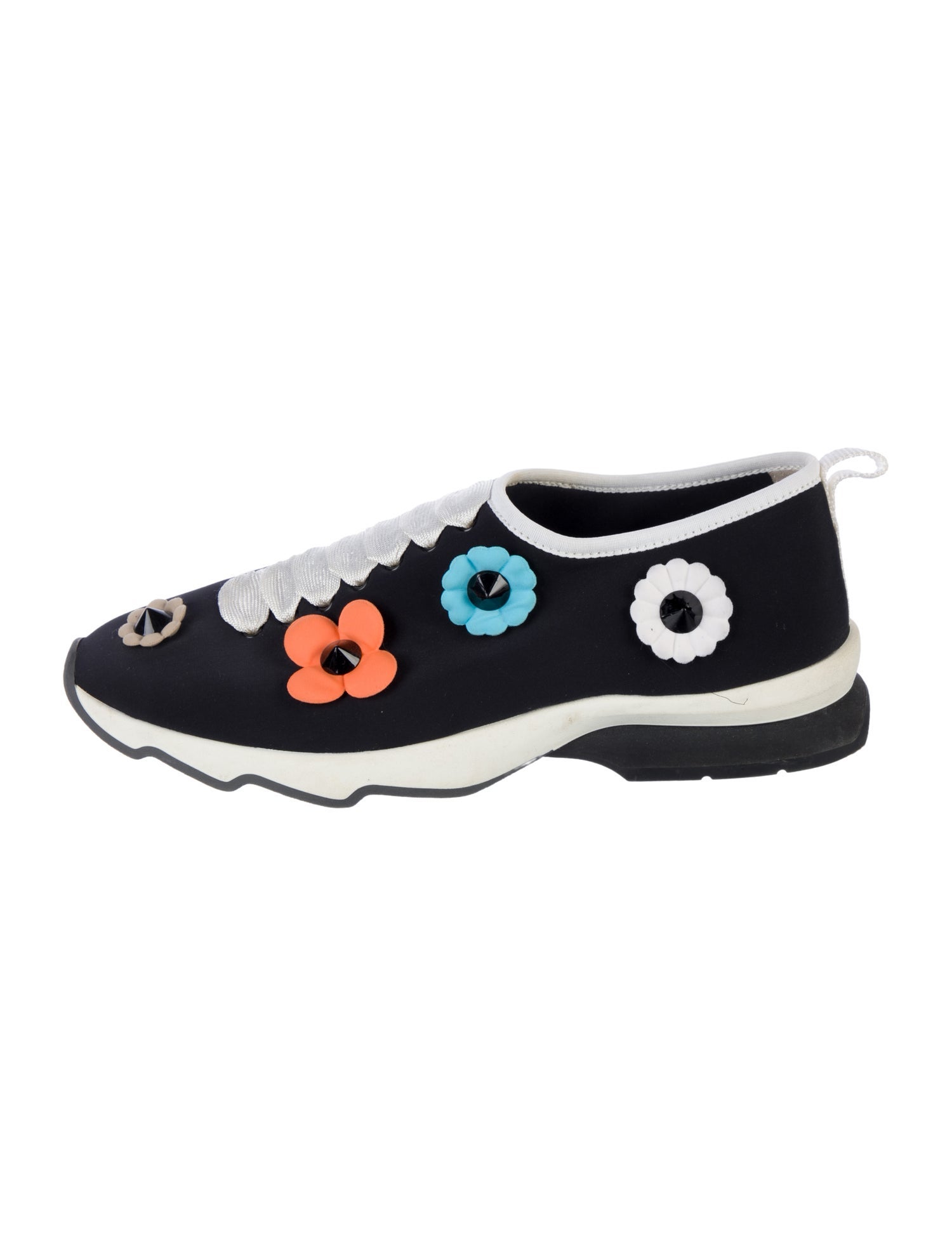 Fendi Neoprene Floral Print Sneakers