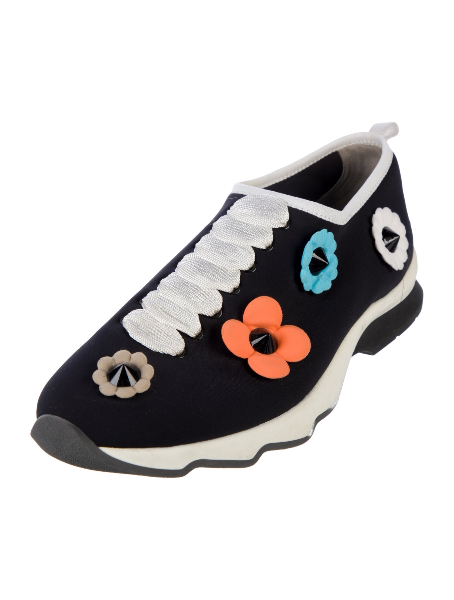 Fendi Neoprene Floral Print Sneakers