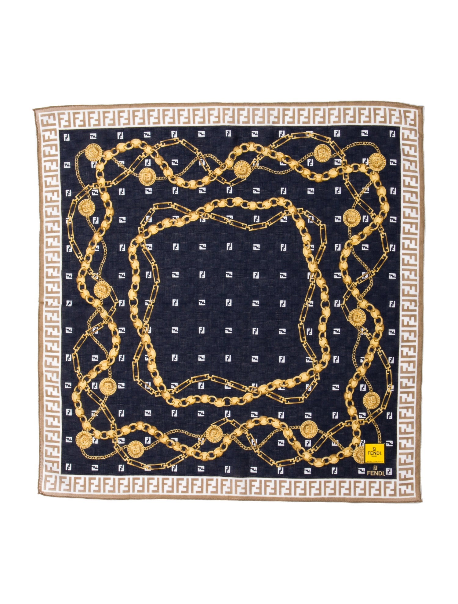 Fendi Vintage Zucca FF Logo Scarf