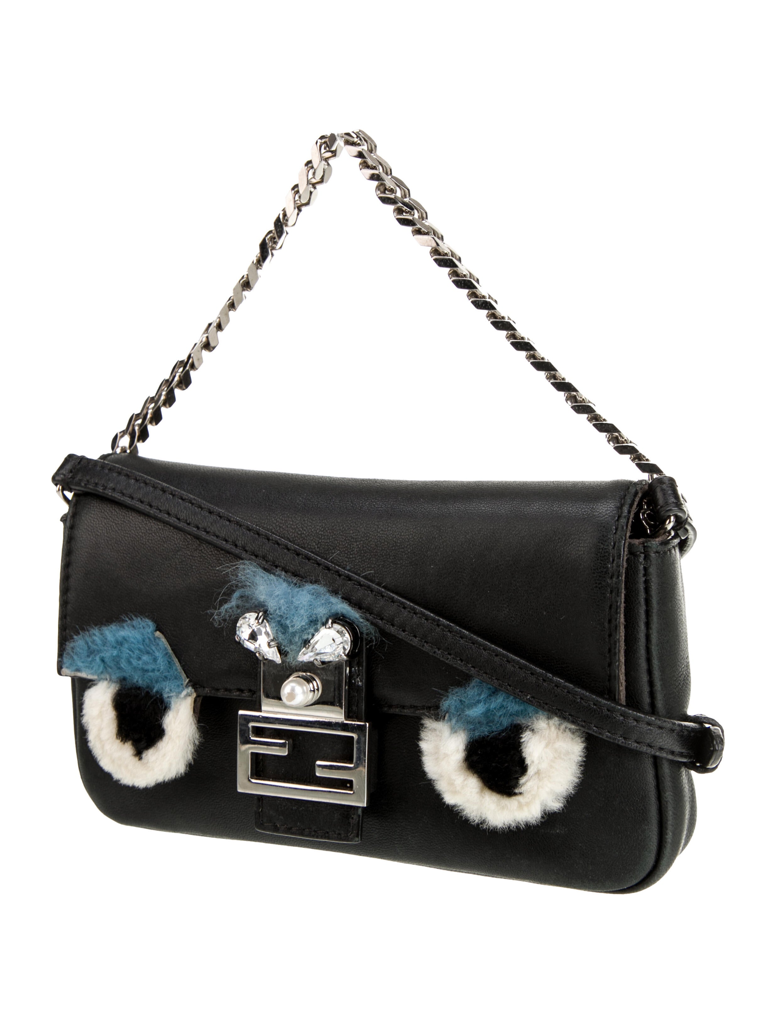M♡ FENDI モンスター Fendi Monsters Evening Bag - Black Mini Bags, Handbags - FEN413743