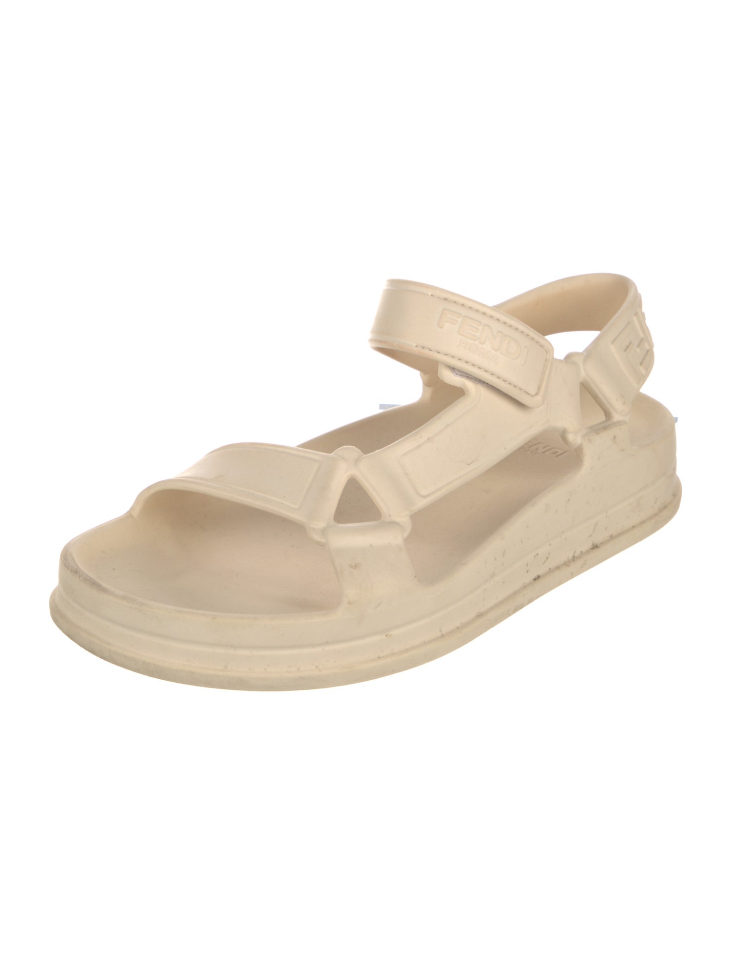 Fendi Zucca FF Logo Rubber Sandals