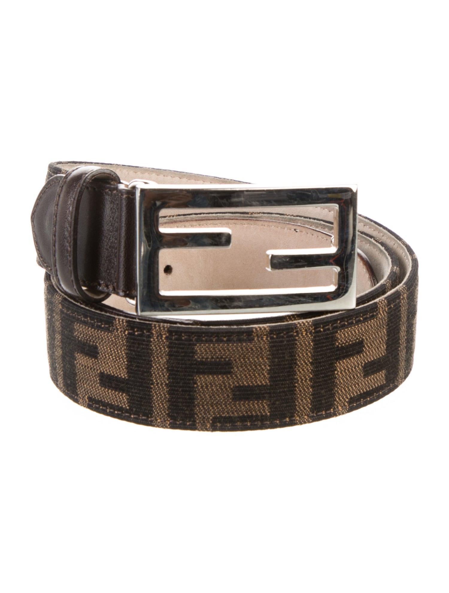 Fendi Zucca FF Logo Canvas Belt Kit