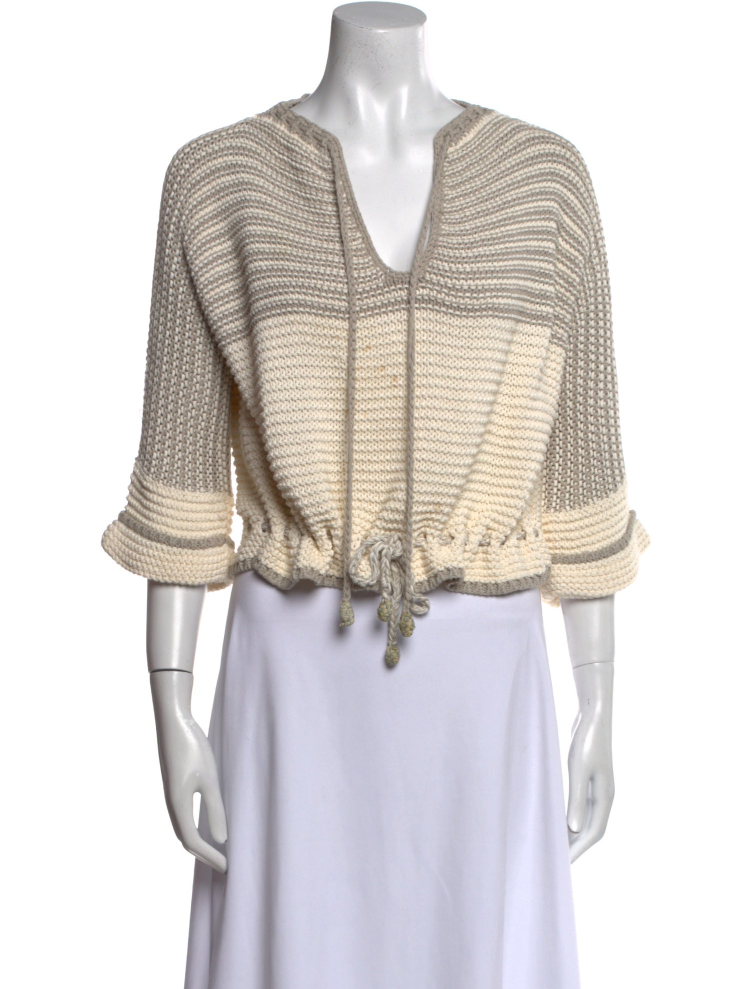 Fendi Striped V-Neck Sweater