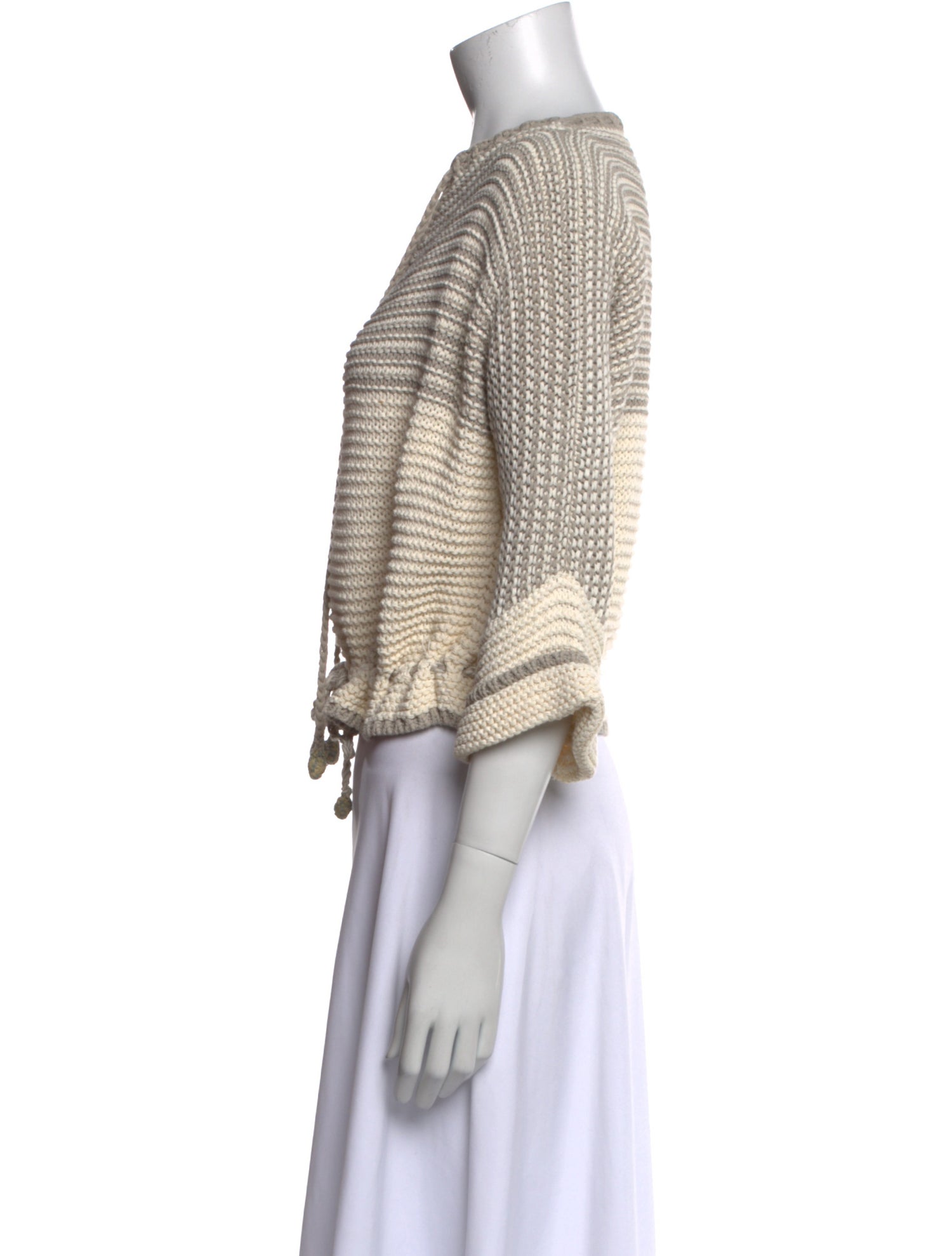 Fendi Striped V-Neck Sweater