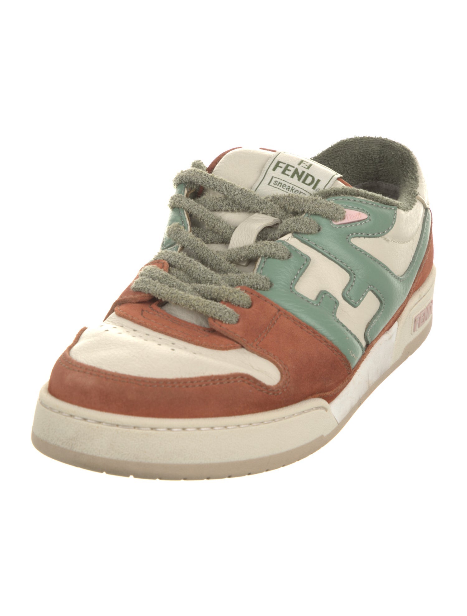 Fendi Leather Printed Sneakers