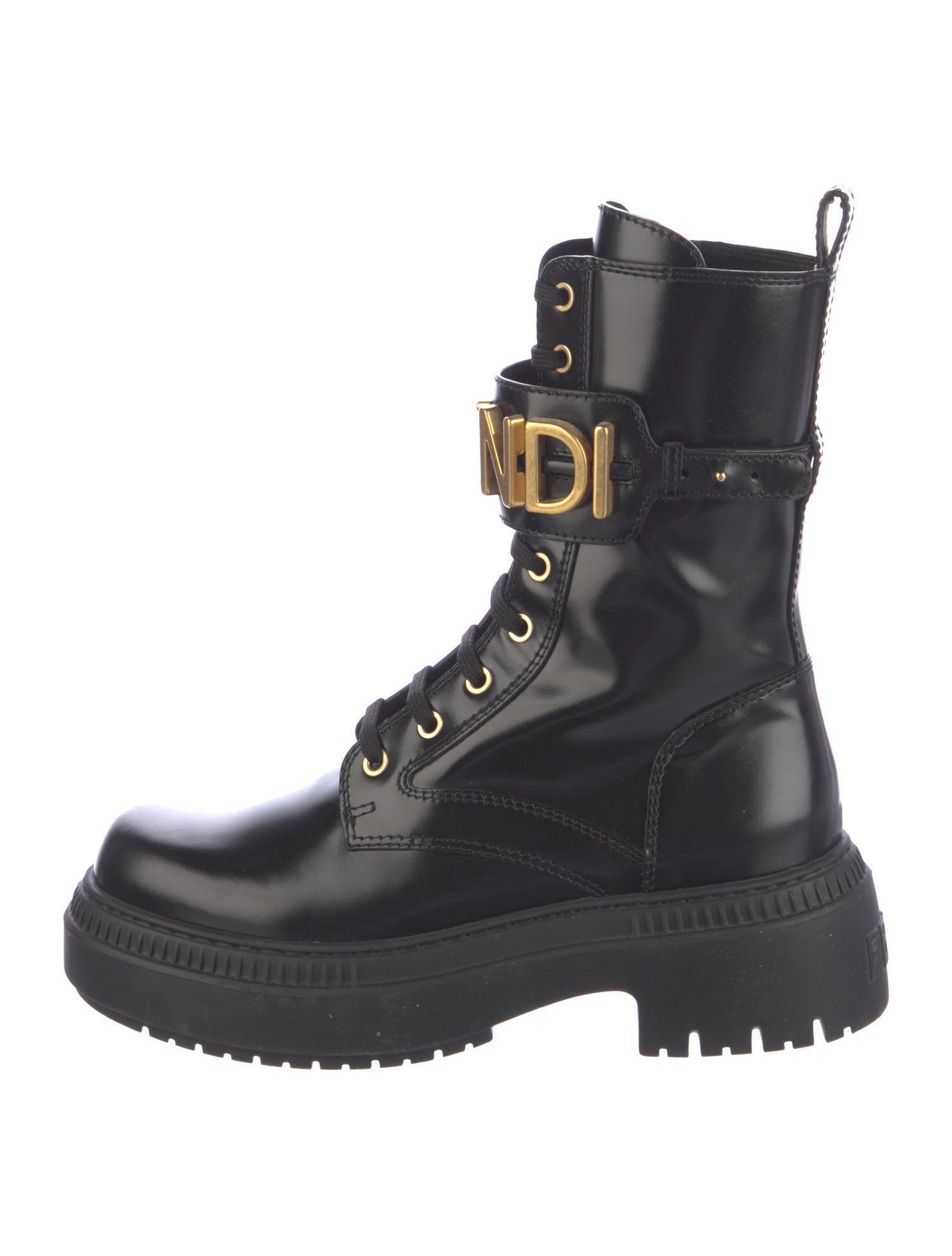 Fendi Leather Combat Boots