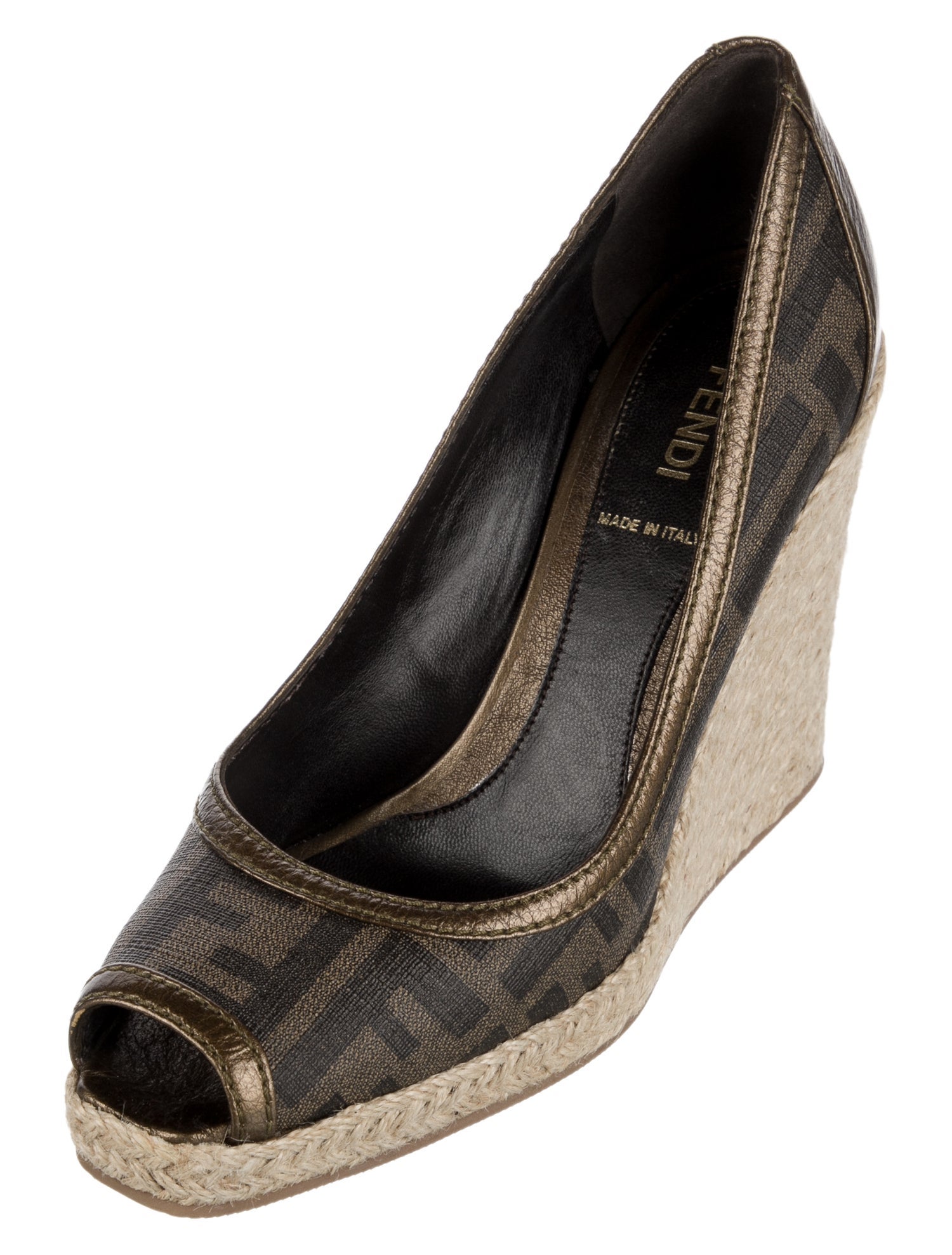 Fendi Zucca FF Logo Canvas Pumps