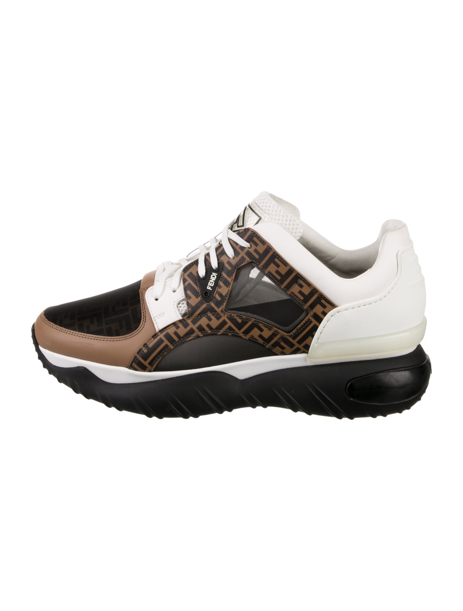 Fendi Zucca FF Logo Leather Athletic Sneakers