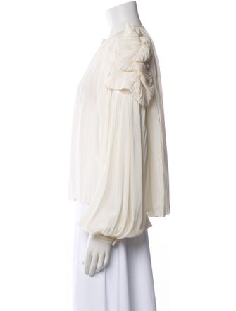 Fendi Silk Off-The-Shoulder Blouse