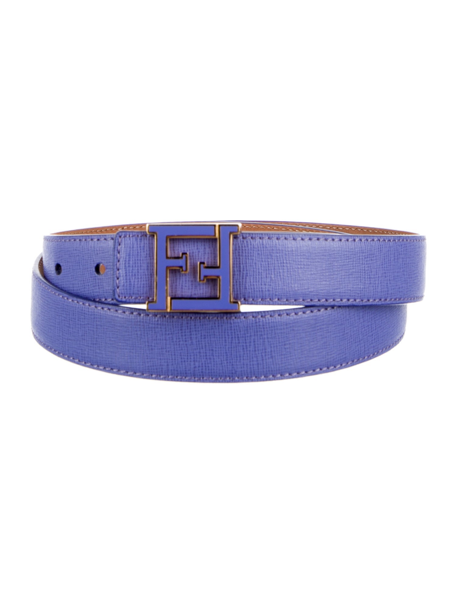 Fendi Skinny Saffiano Leather Belt