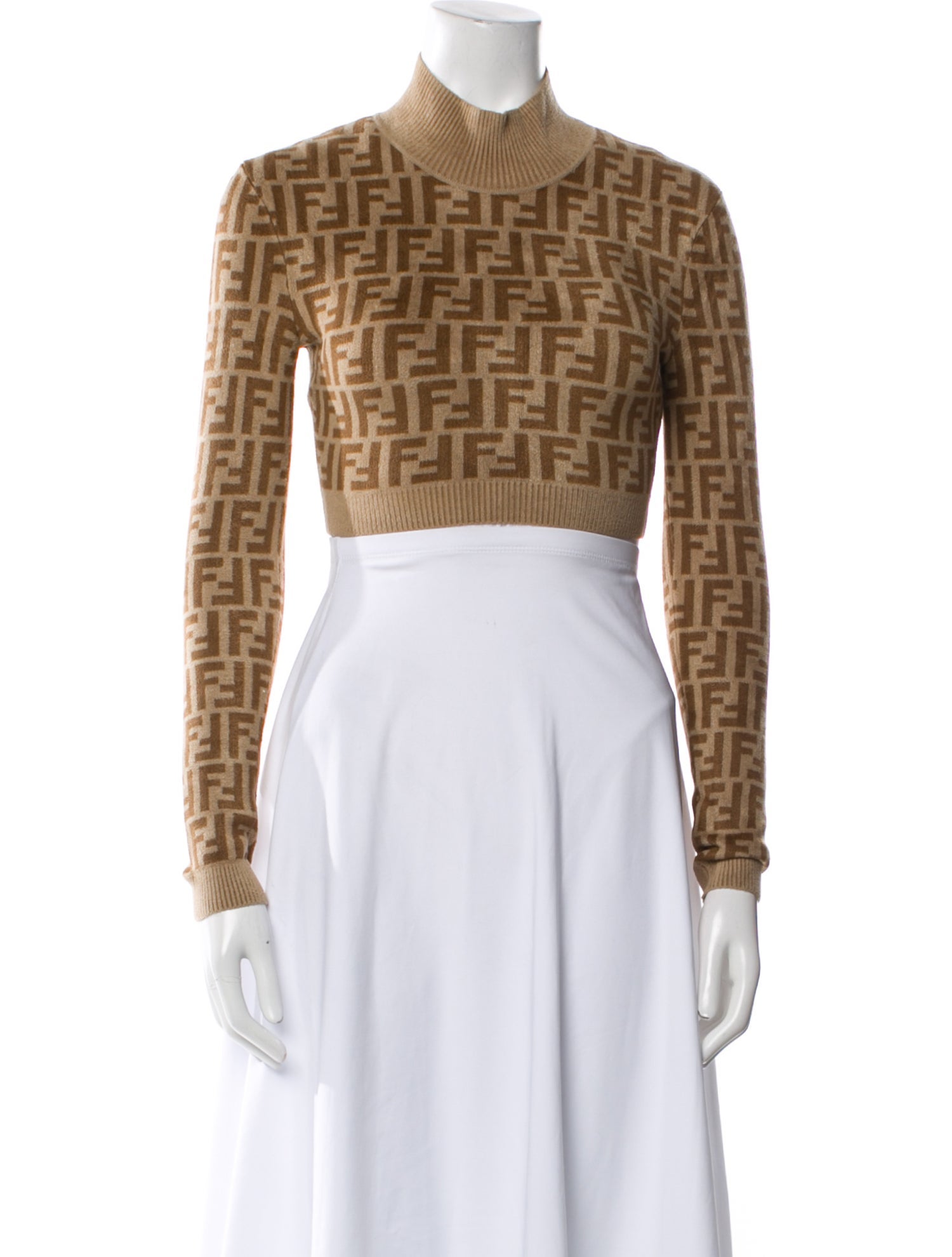 Fendi Printed Mock Neck Sweater