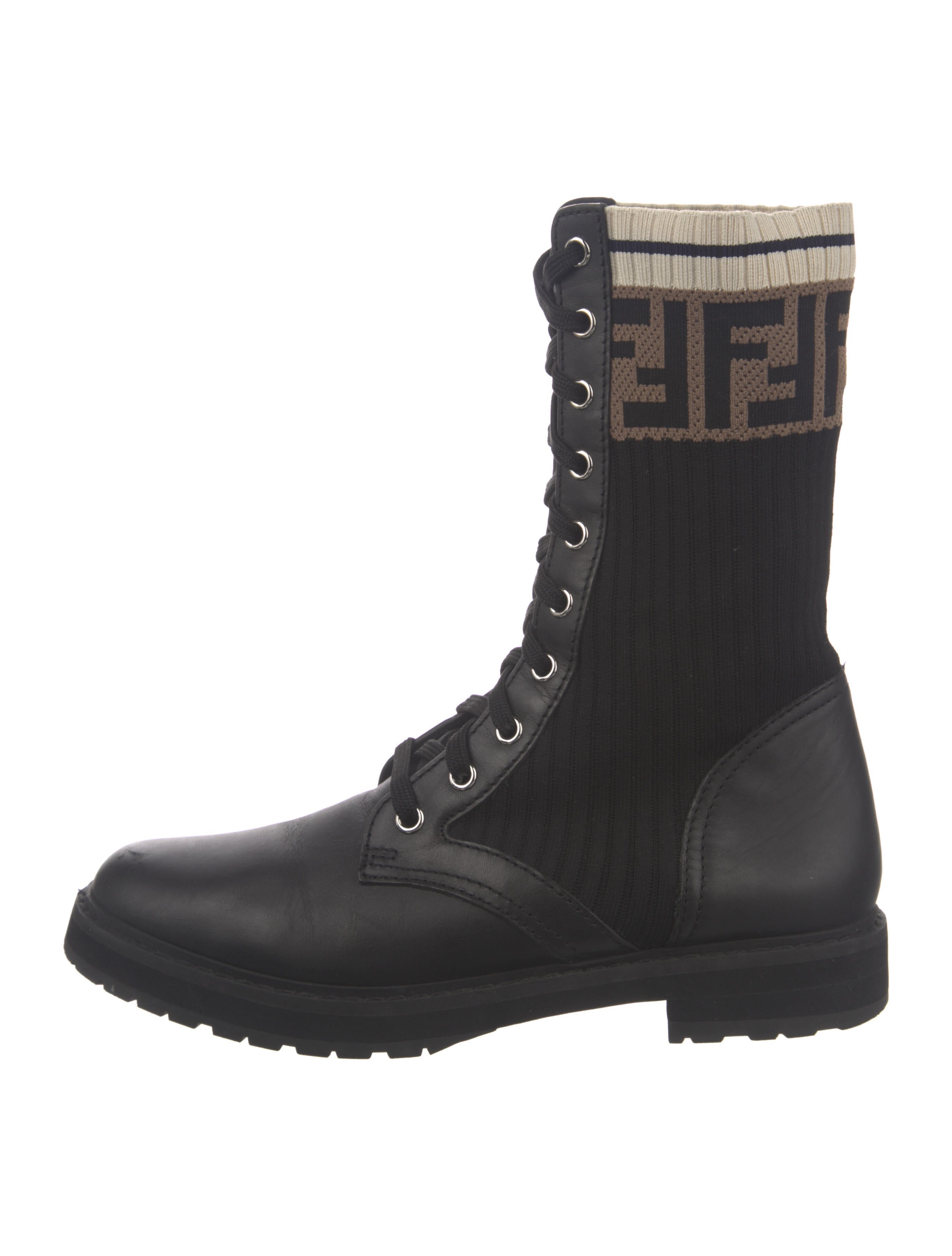 Fendi Printed Combat Boots