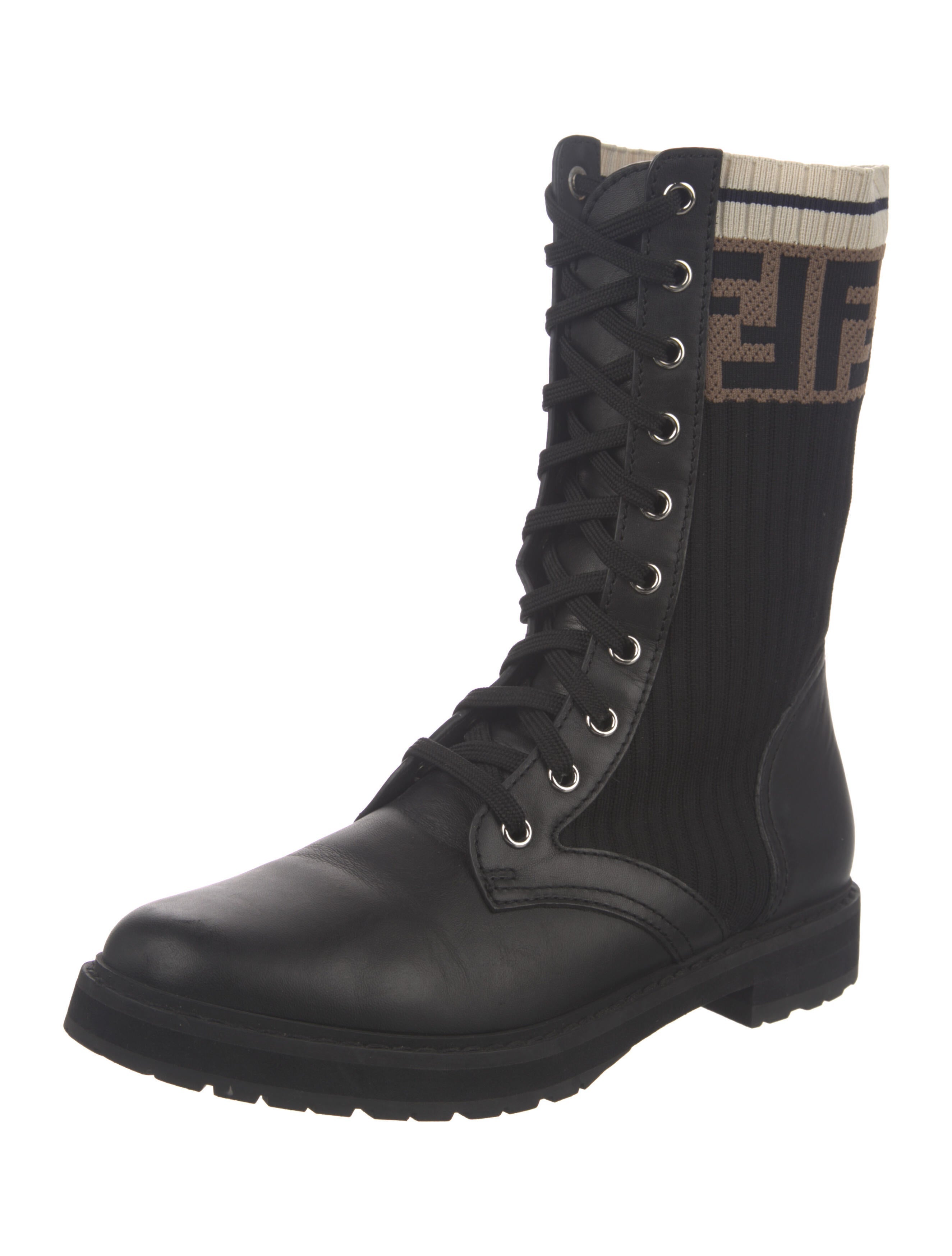 Fendi Printed Combat Boots