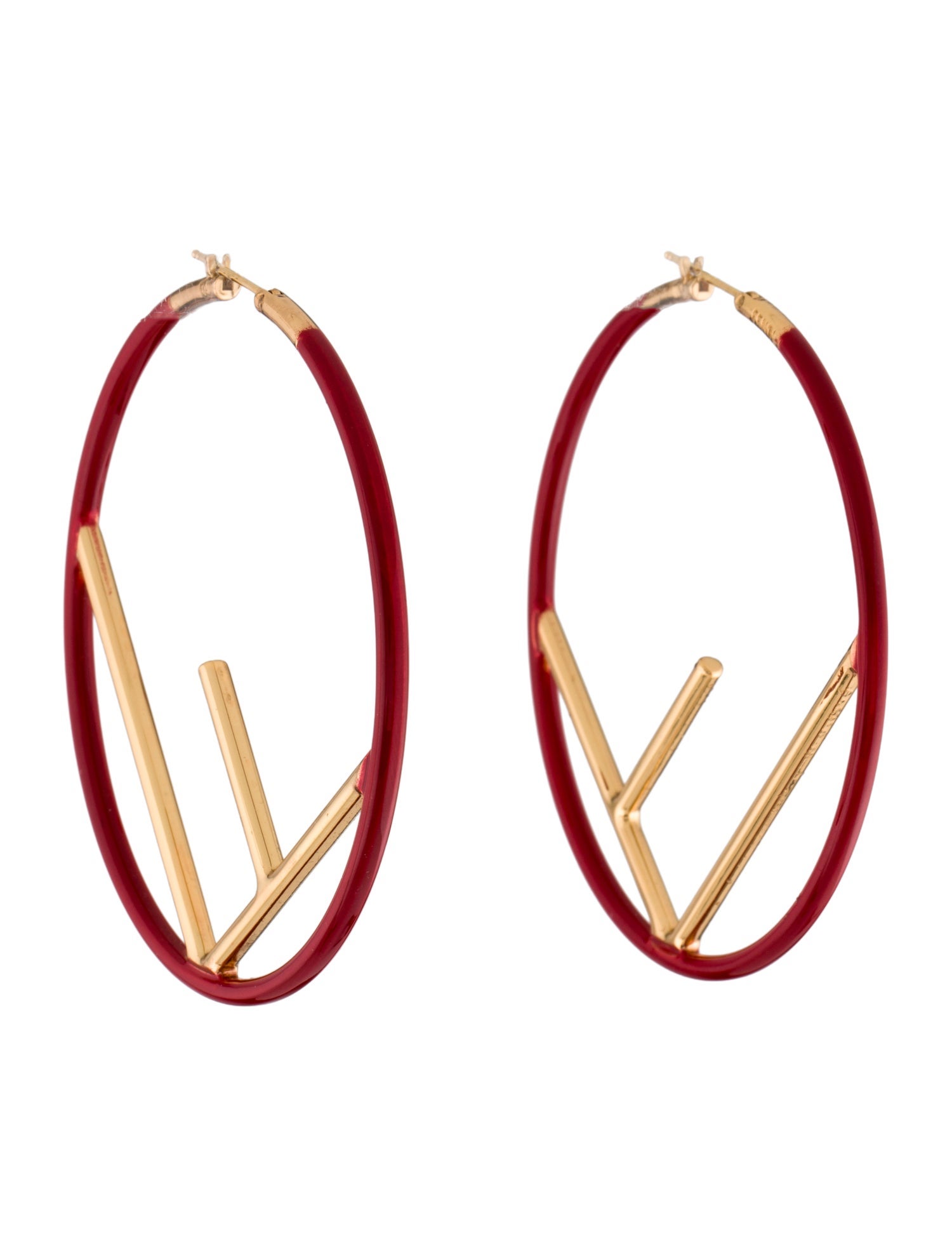 Fendi Enamel F is Fendi Hoop Earrings