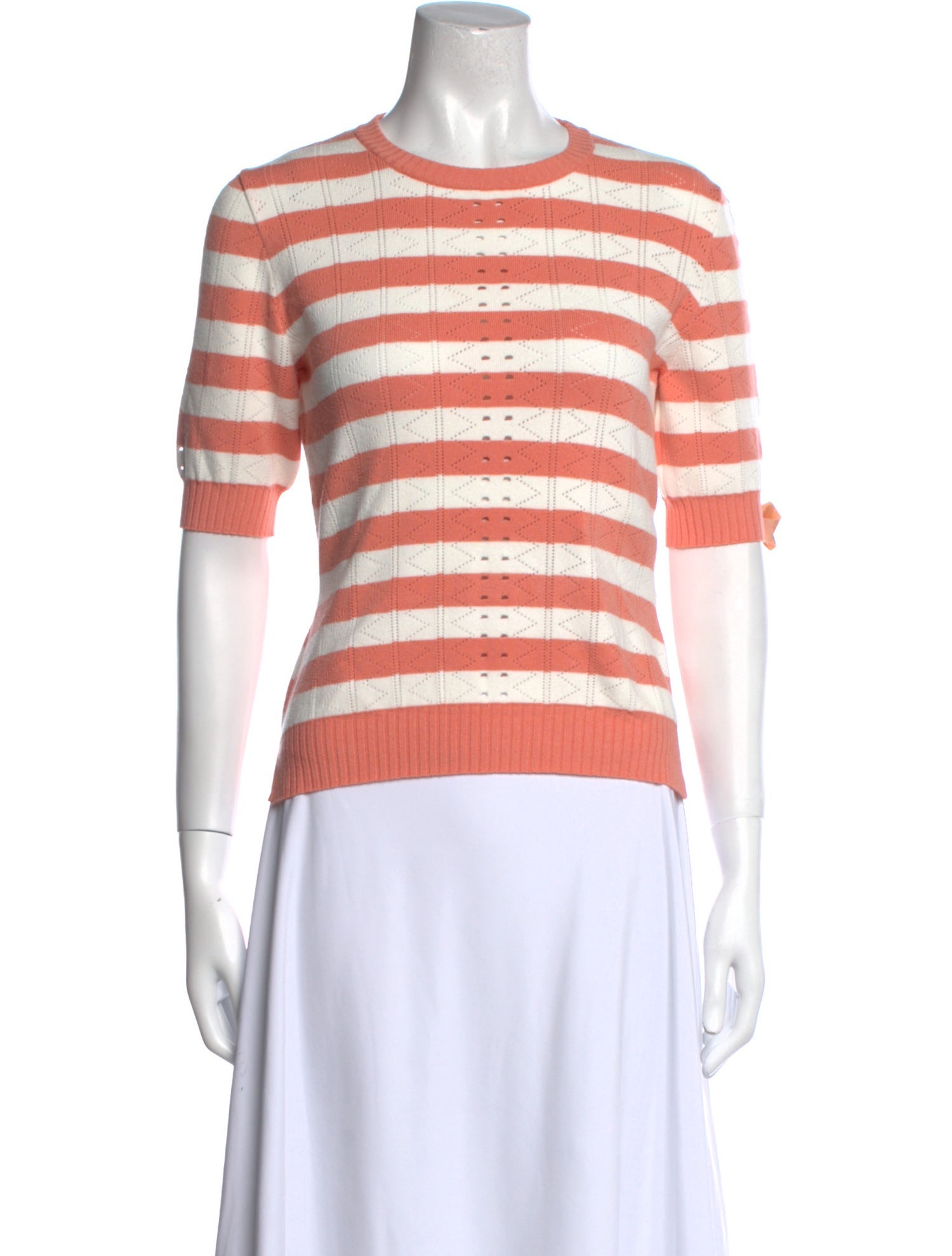 Fendi Striped Crew Neck T-Shirt