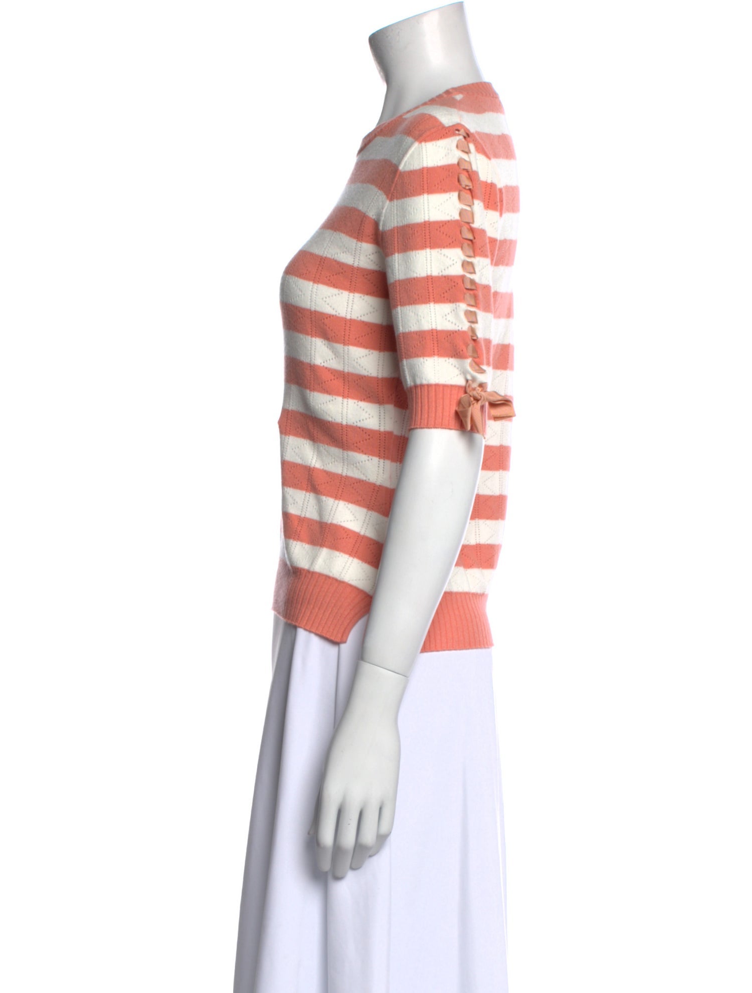 Fendi Striped Crew Neck T-Shirt