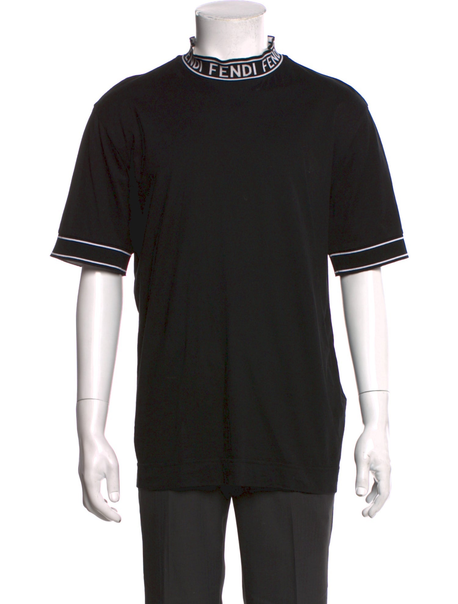 Fendi Striped Turtleneck T-Shirt