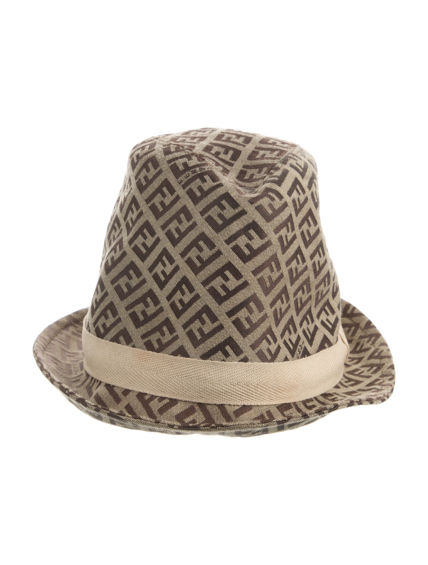 Fendi Brown Patterned FF Logo Fedora