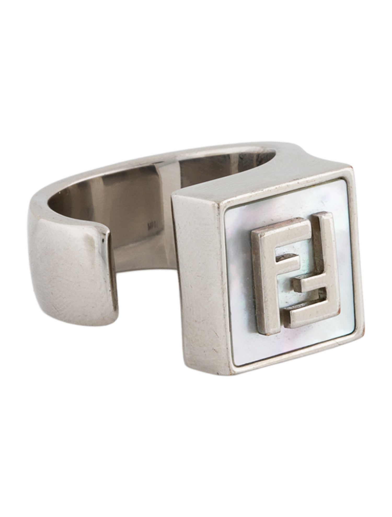 Fendi Mother Of Pearl Forever Fendi Signet Ring
