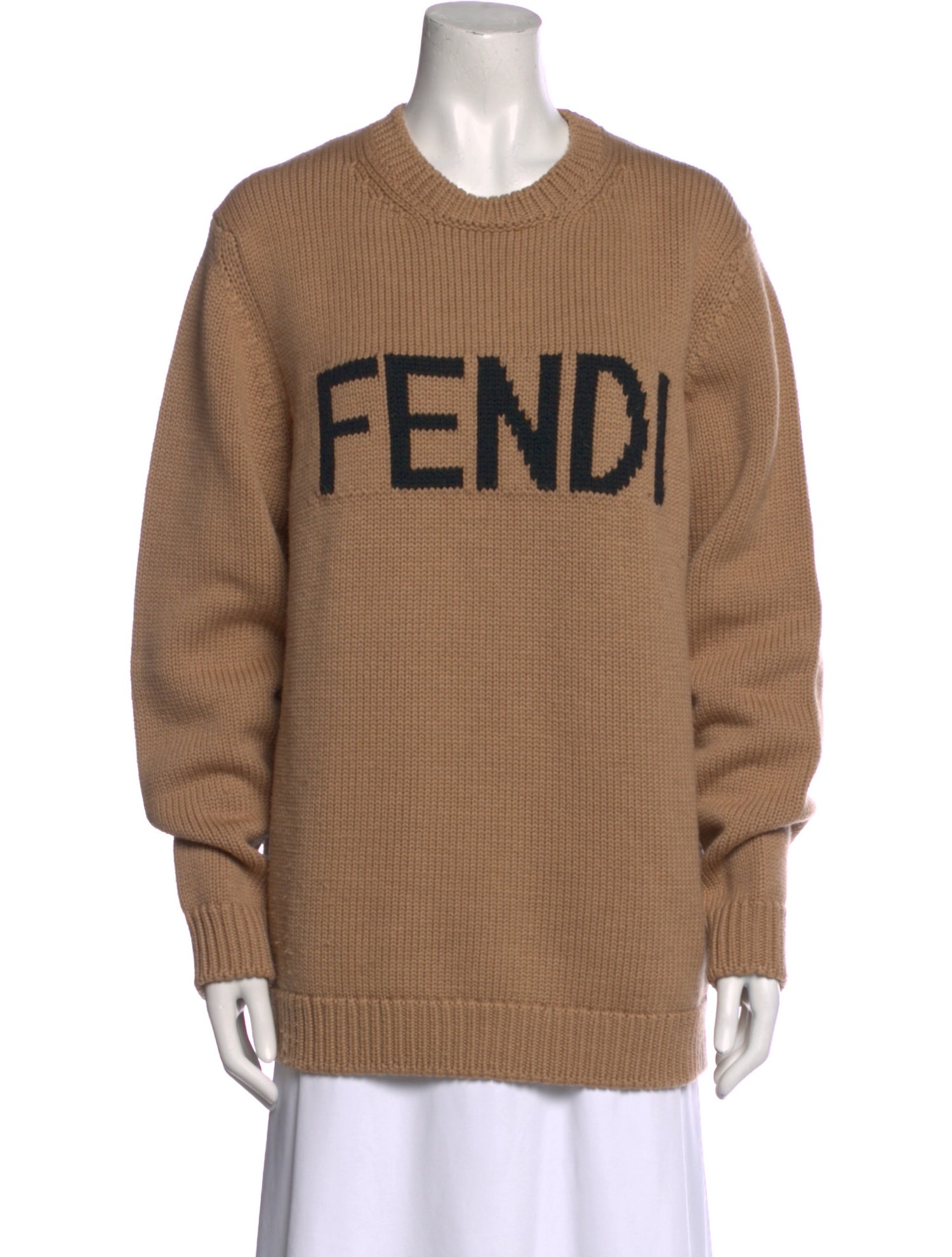 Fendi Virgin Wool Graphic Print Sweater