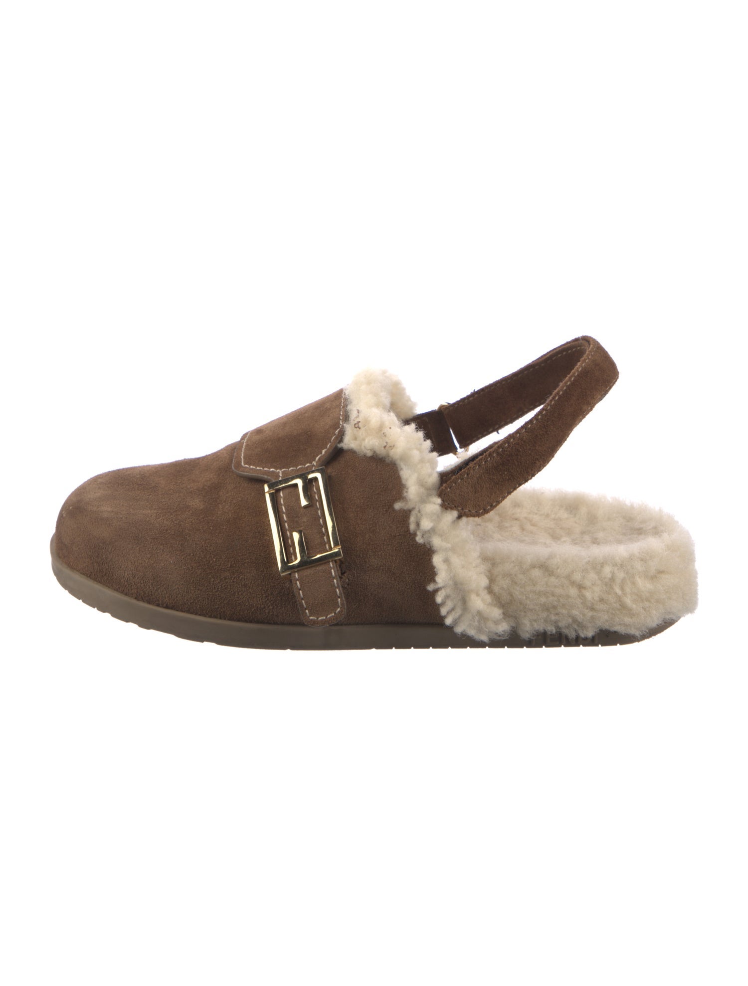 Fendi Suede Slingback Flats