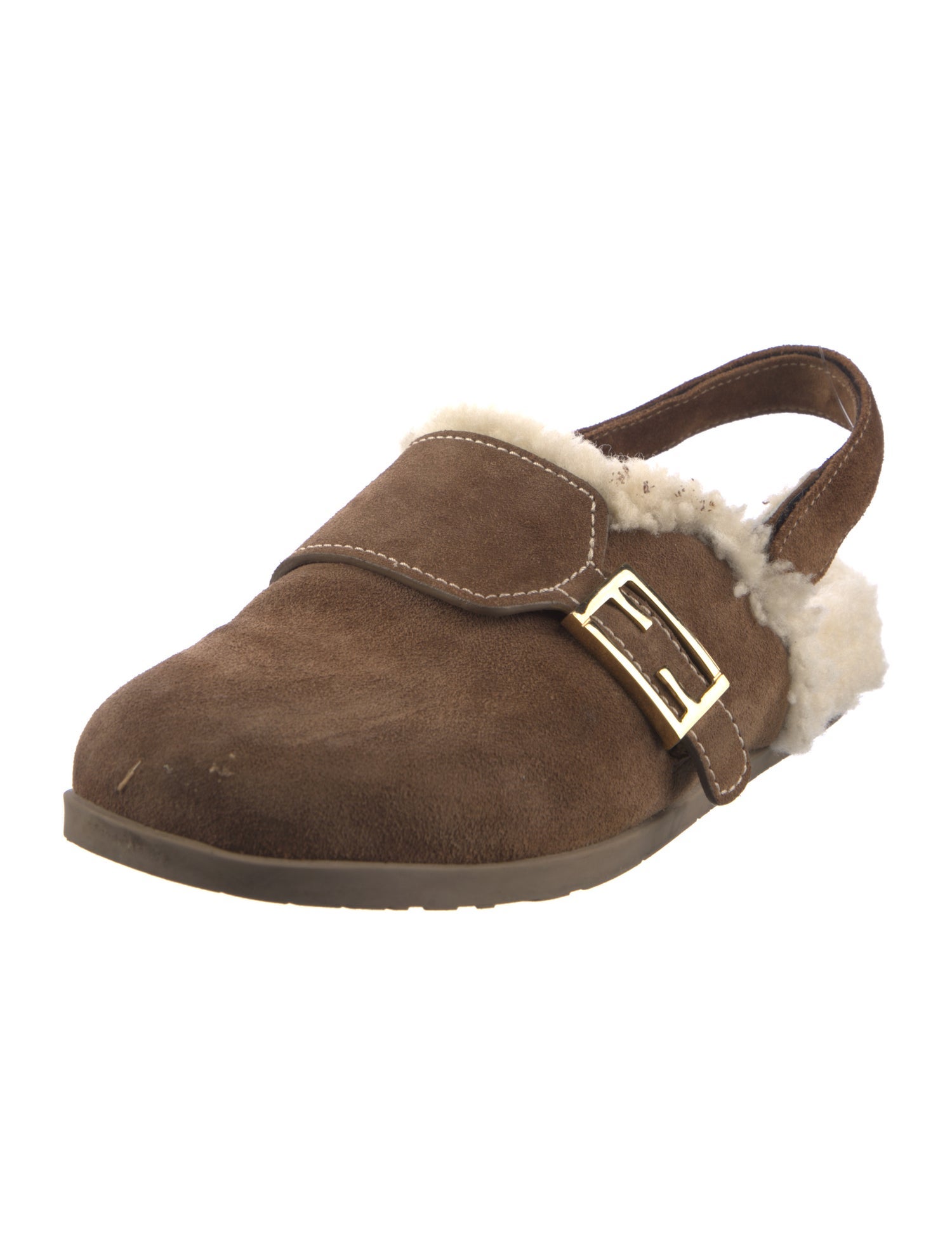 Fendi Suede Slingback Flats