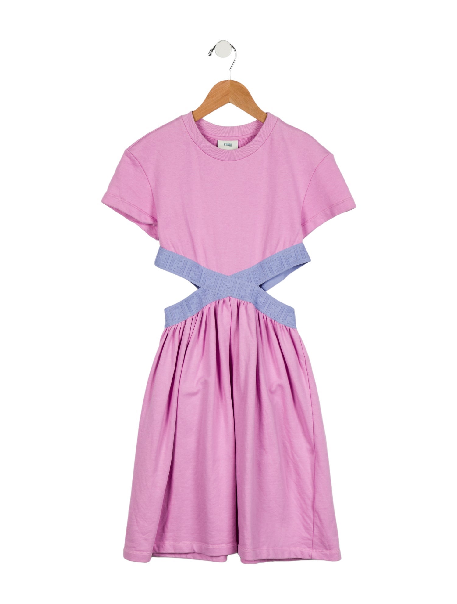 Fendi Girls Zucca Cut Out Dress