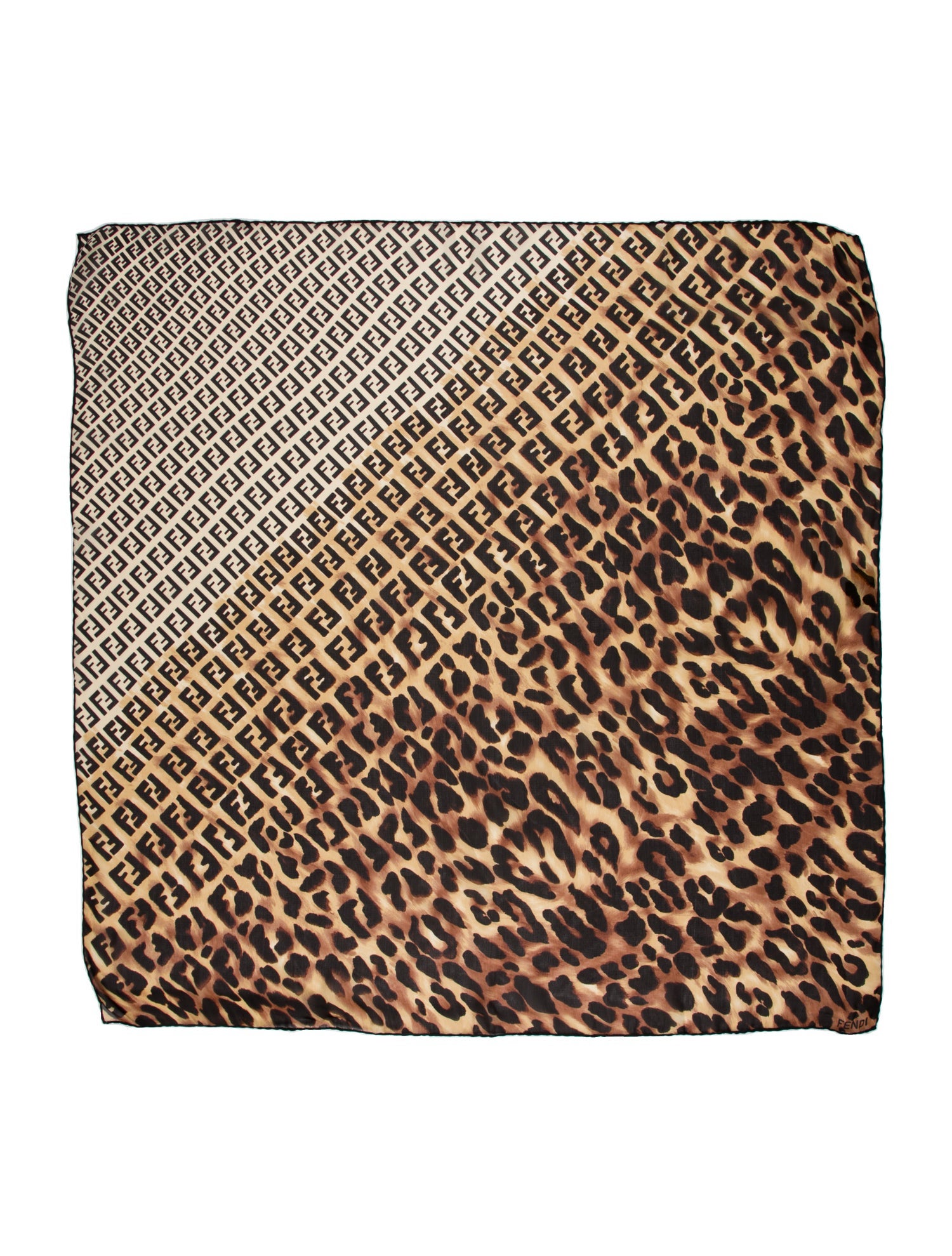 Fendi Silk Zucca FF Logo Scarf