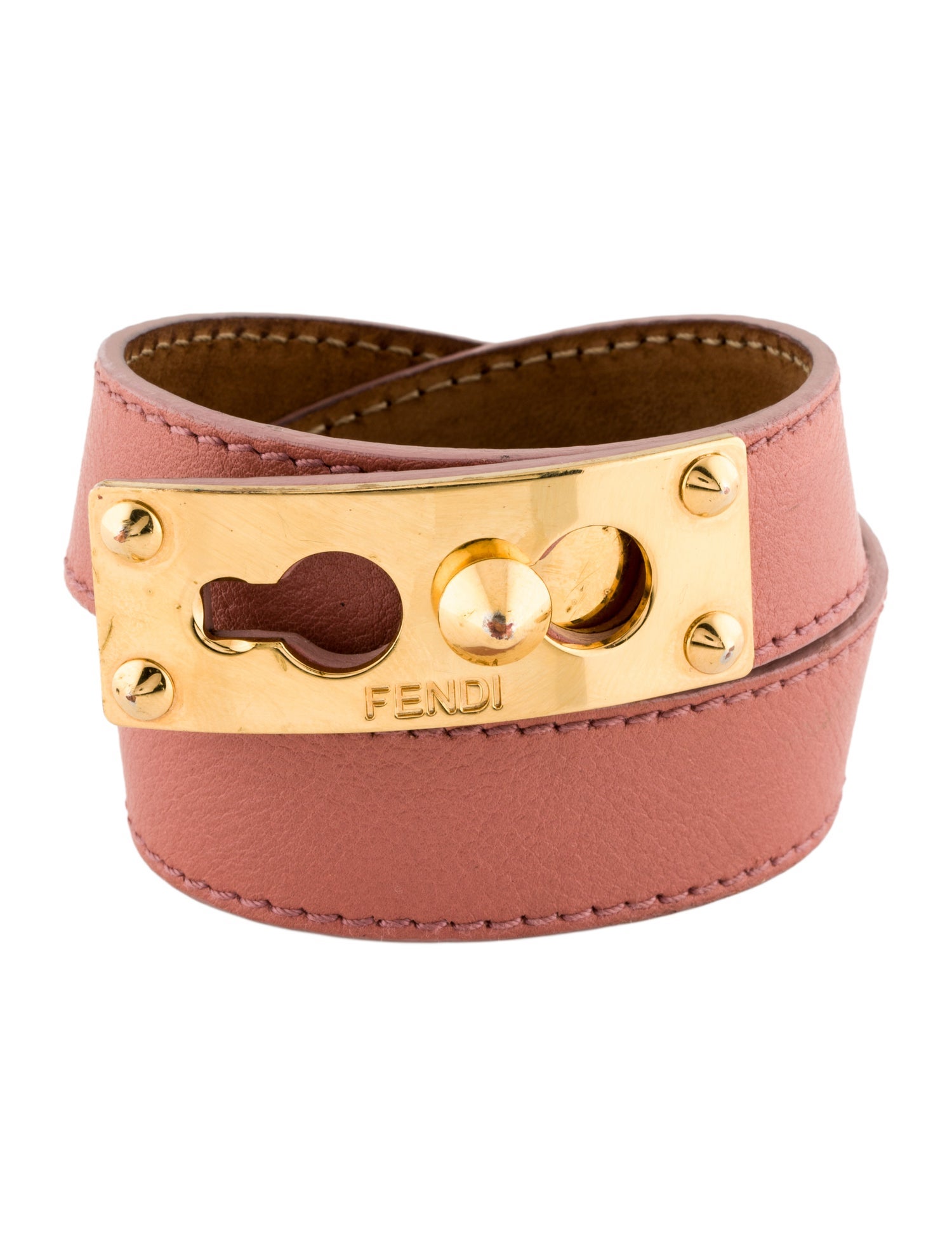 Fendi Leather Wrap Bracelet