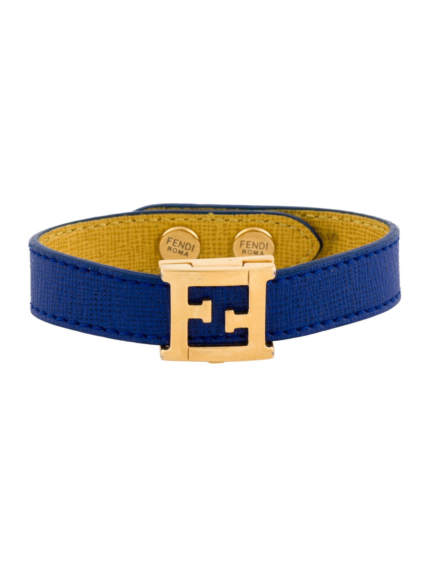 Fendi Leather FF Crayons Reversible Wrap Bracelet