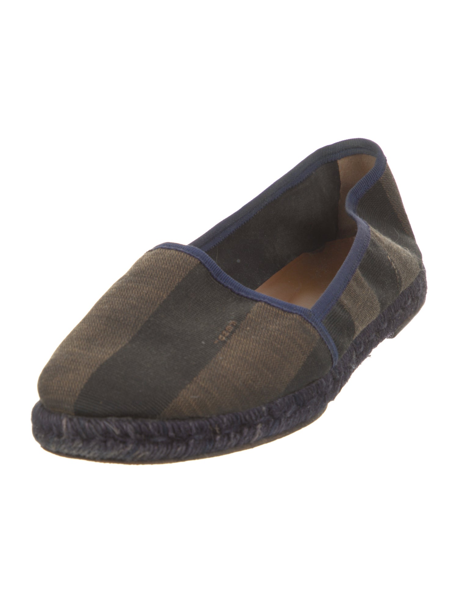 Fendi Pequin Pattern Canvas Espadrilles