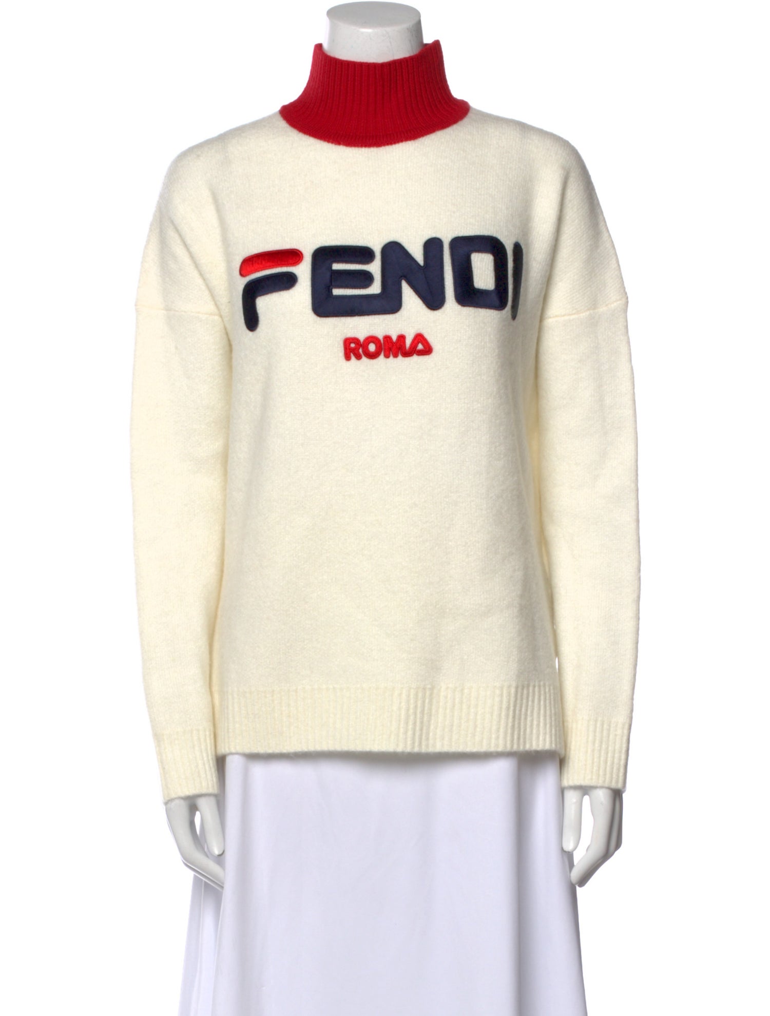 Fendi Graphic Print Turtleneck Sweater